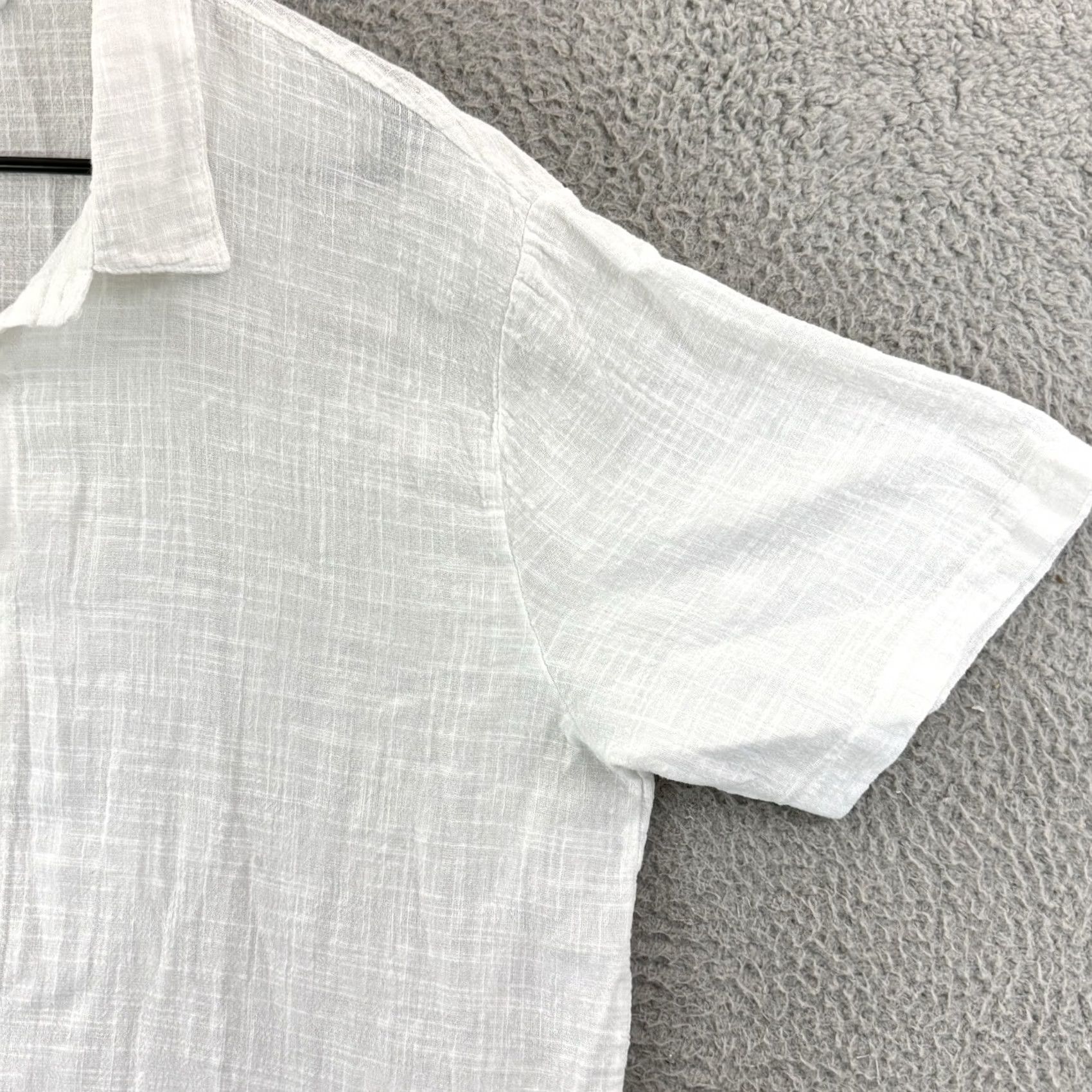 Vintage Vintage Made in Italy Shirt Men 2XL White Short Sleeve Linen Blend Button-Up Casual Beach Preppy Shirt Mens Regular Big & Tall Size US XXL / EU 58 / 5 - 5 Thumbnail