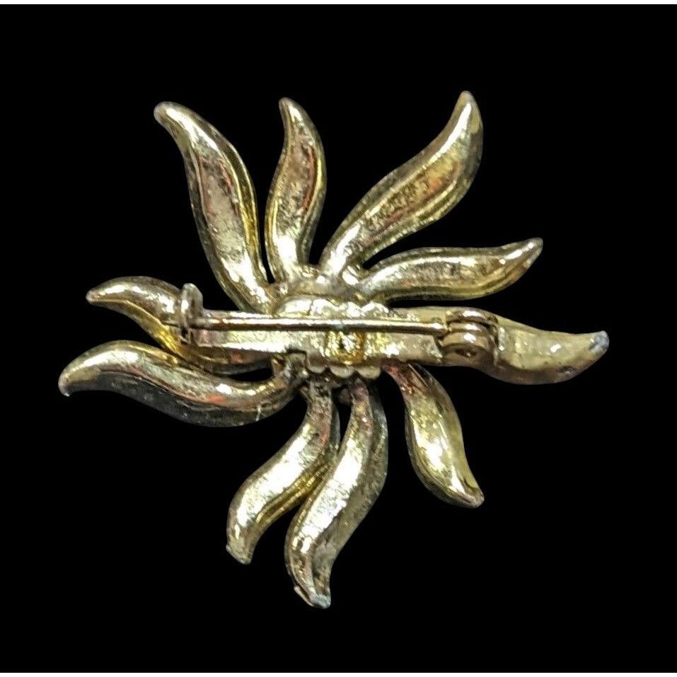 Other Vintage 40s Sun Burst Gold Tone Pendant With AB Rhinestones Size ONE SIZE - 2 Thumbnail
