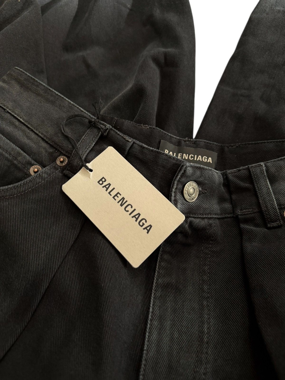 Balenciaga 2023 Soft Black Left Hand Sun Bleached Denim Size US 32 / EU 48 - 8 Thumbnail
