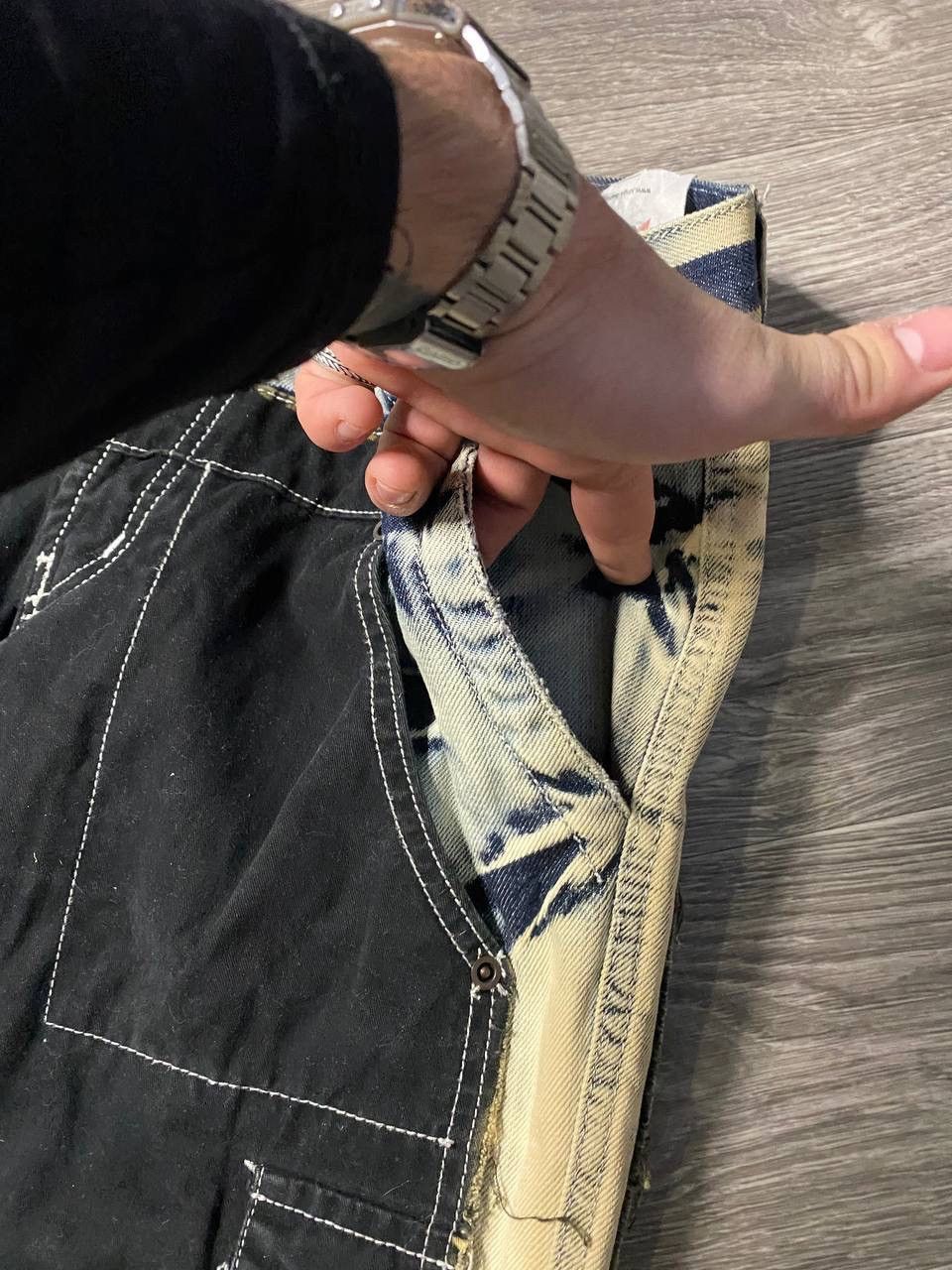 Japanese Brand Avantgarde Kingz Washed Straight Jeans Patchwork Opium Y2K Size US 29 - 5 Thumbnail