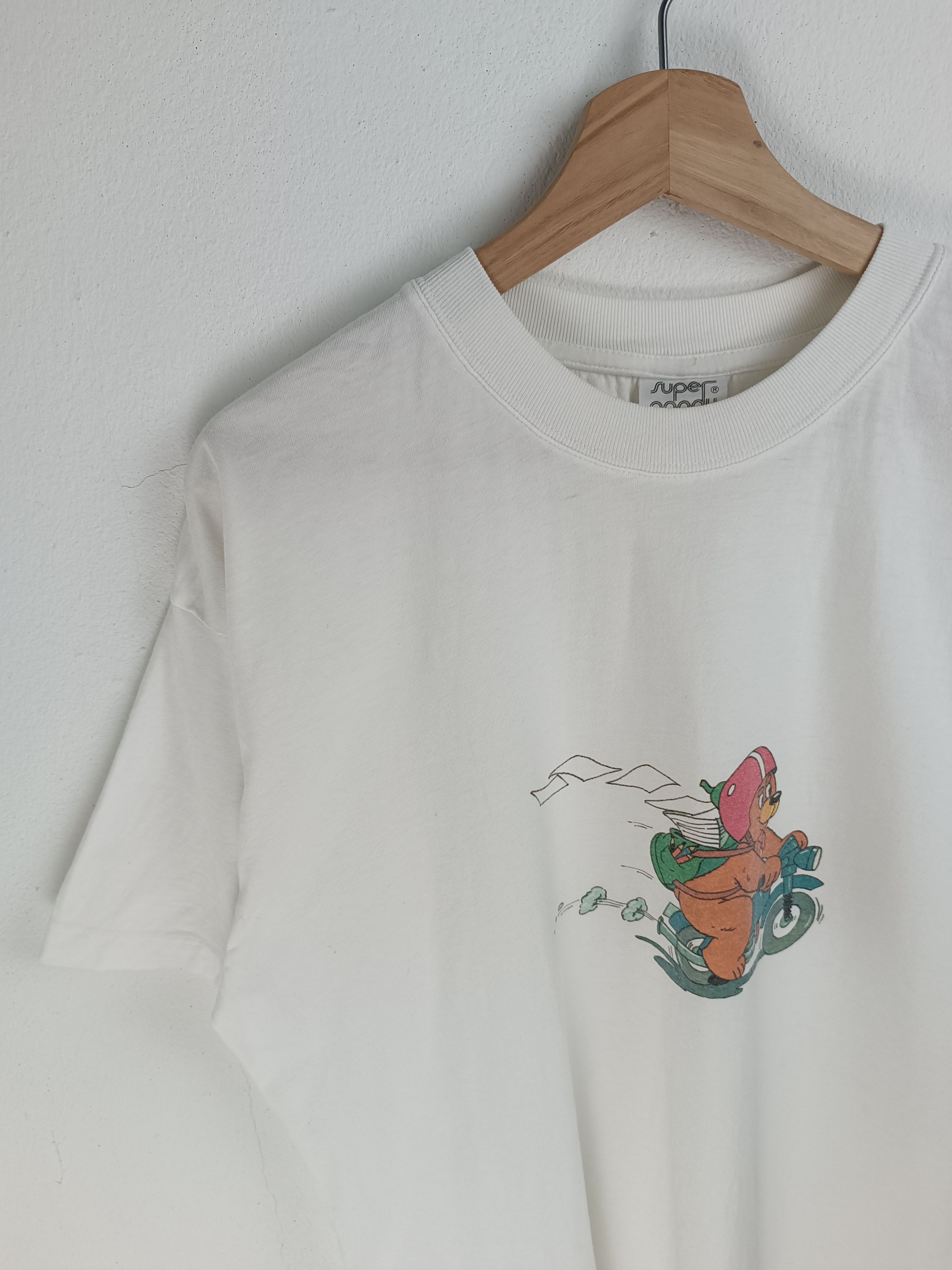 Other VINTAGE 90'S BEAR RIDING MOTORCYCLE CUTE PET ANIMATION TEE Size US XL / EU 56 / 4 - 5 Thumbnail