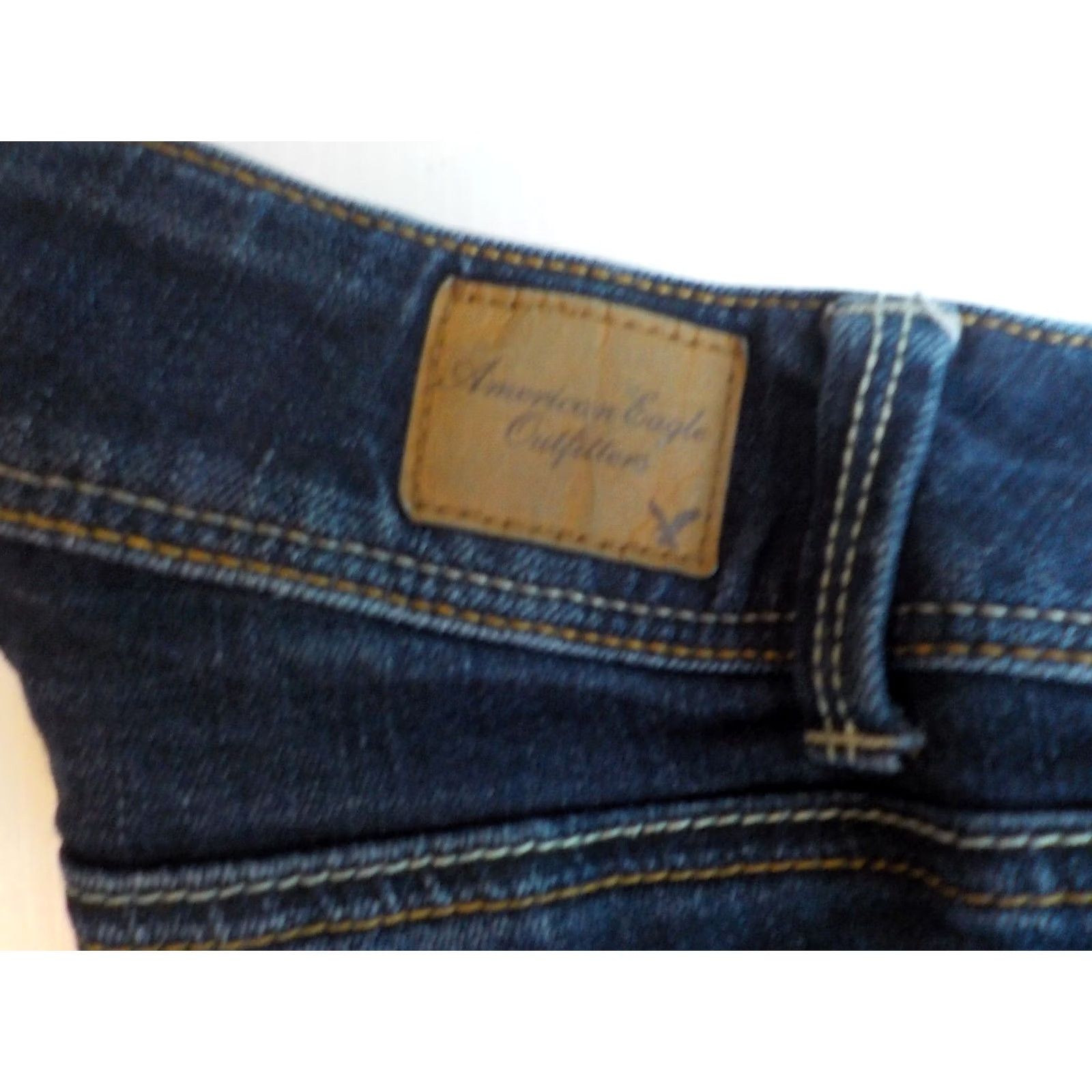 American Eagle Outfitters AMERICAN EAGLE Stretch Slim Boot Cut Jeans Blue Cotton Blend SZ 4 Womens Denim 31in Inseam Dark Wash 28 Waist Slim Bootcut 5 Pockets Good Condition Size 27" / US 4 / IT 40 - 3 Thumbnail