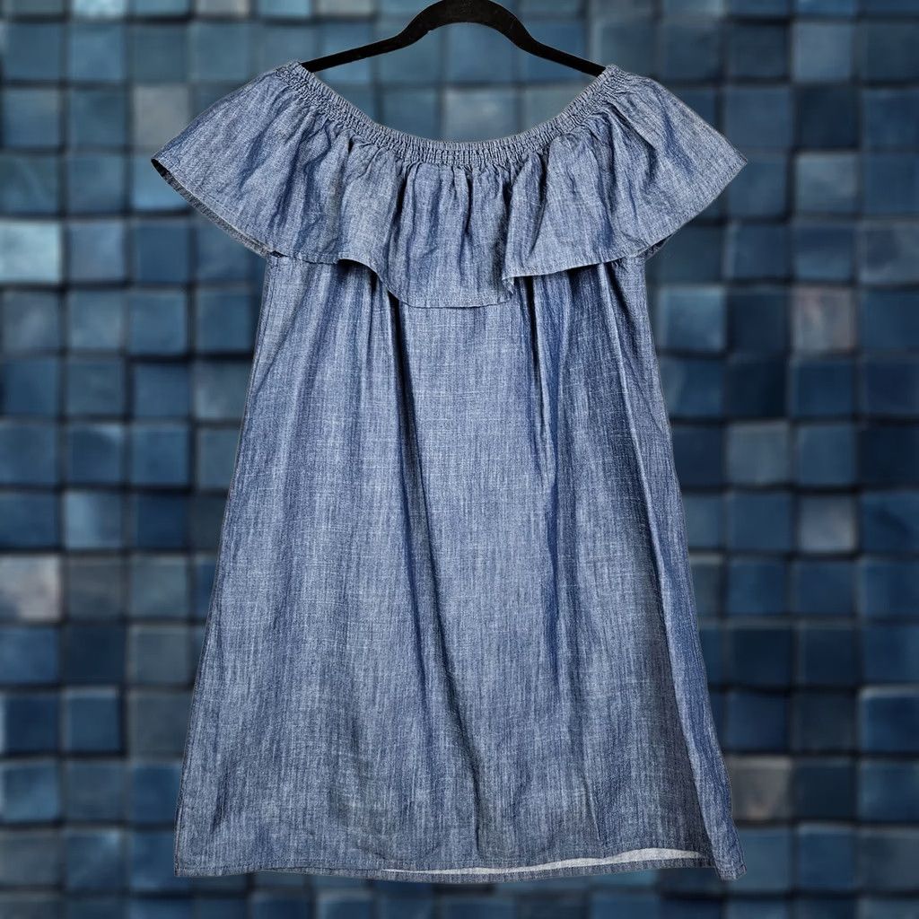 Joie Soft Joie Women's blue Off the Shoulder Ruffle Mini Dress L Size L / US 10 / IT 46 - 1 Thumbnail