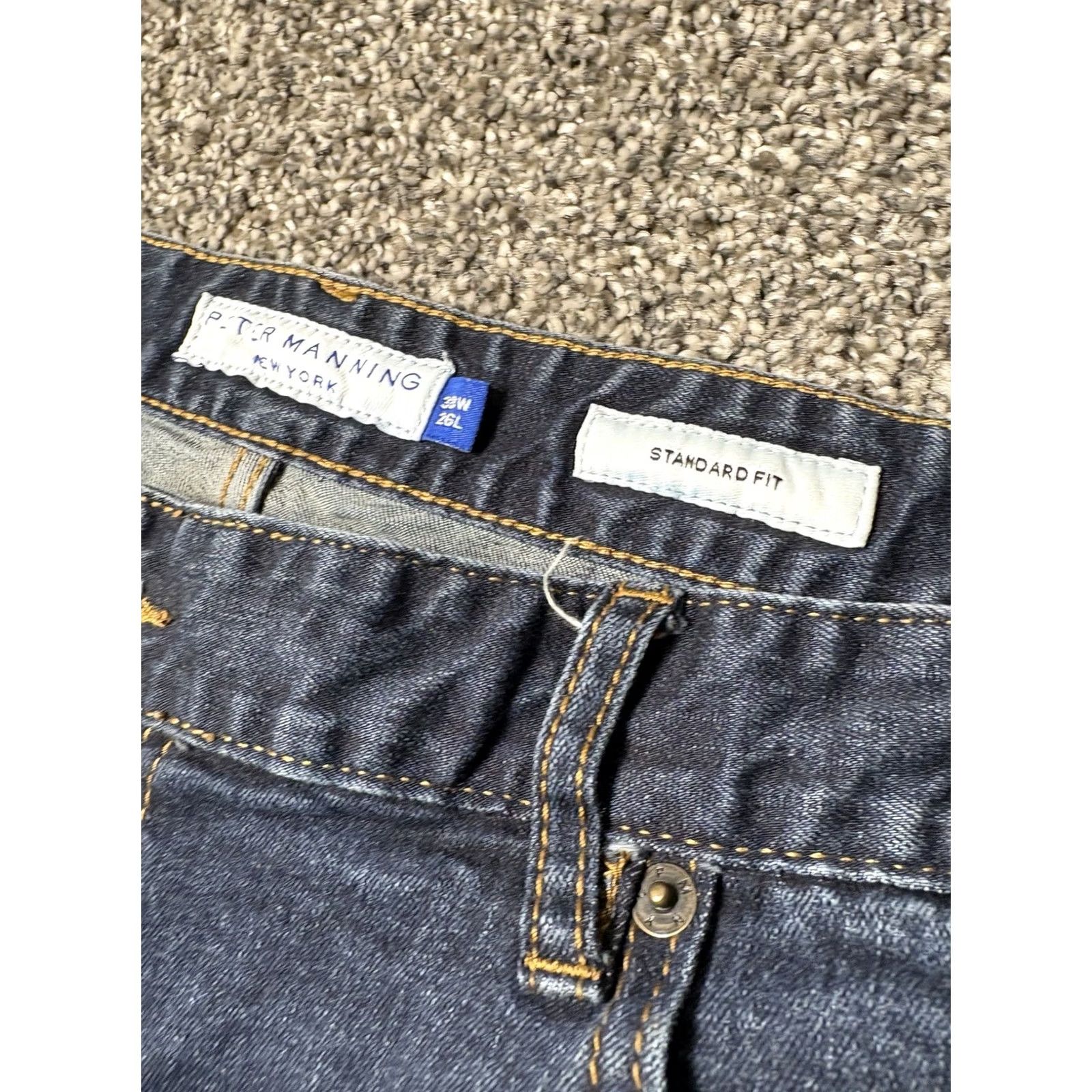 Denime Peter Manning Jeans Mens 38x26 Blue Denim Standard Fit Designer Stretch - Vintage Size US 38 / EU 54 - 4 Thumbnail