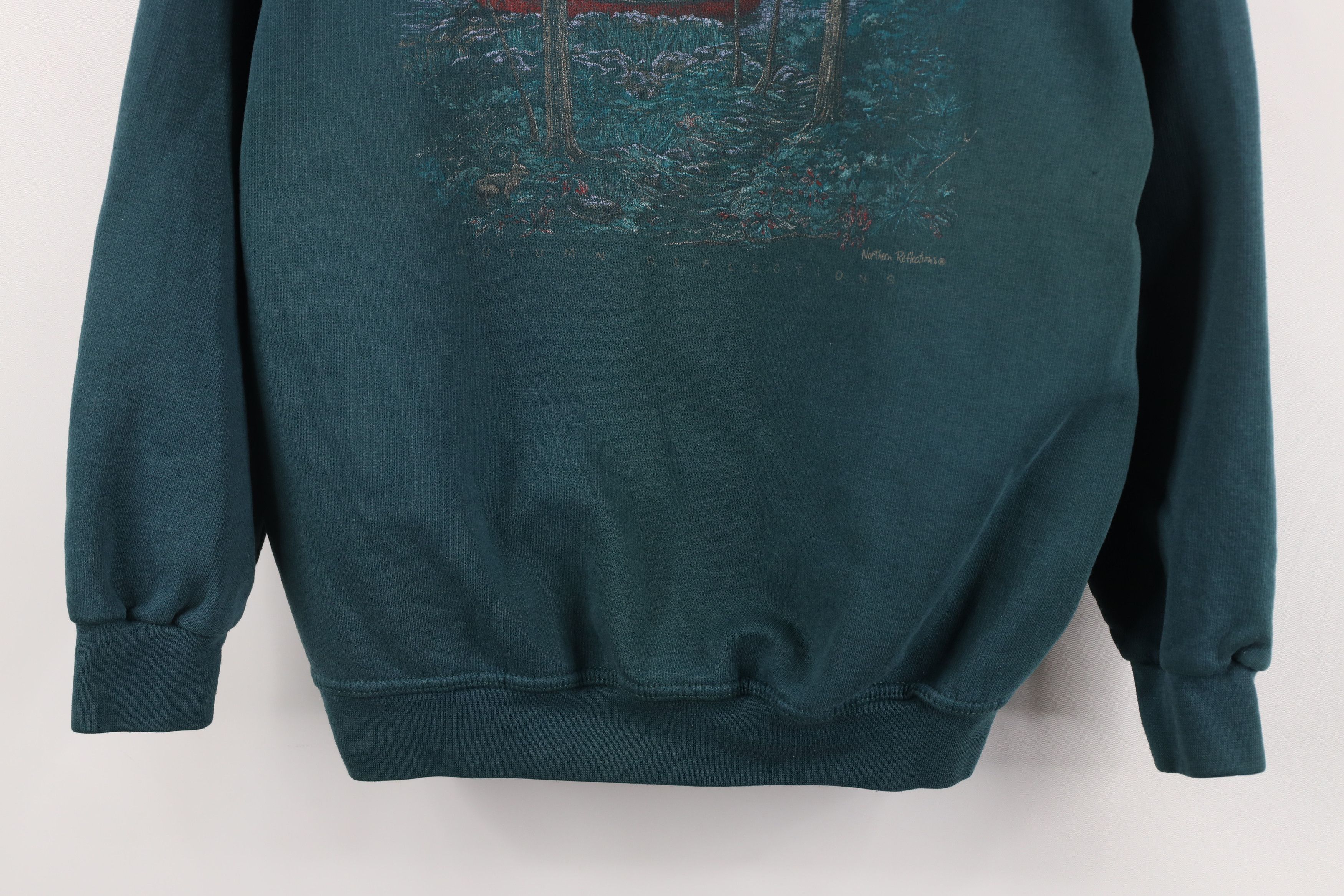Vintage Vintage 90s Country Primitive Autumn Nature Lake Sweatshirt Size L / US 10 / IT 46 - 3 Thumbnail