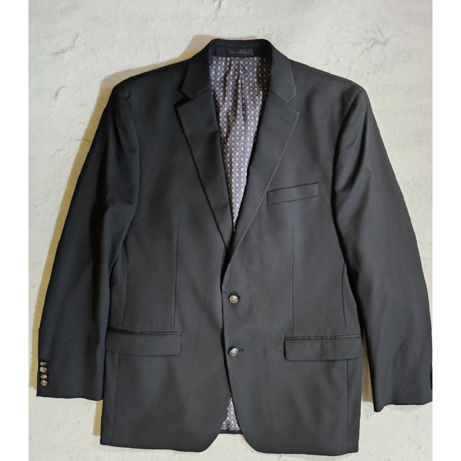 Chaps VINTAGE Chaps by Ralph Lauren Signature 2-Button Blazer Blk Long 44 Mens Coat Suit Jacket Size 44R - 2 Thumbnail