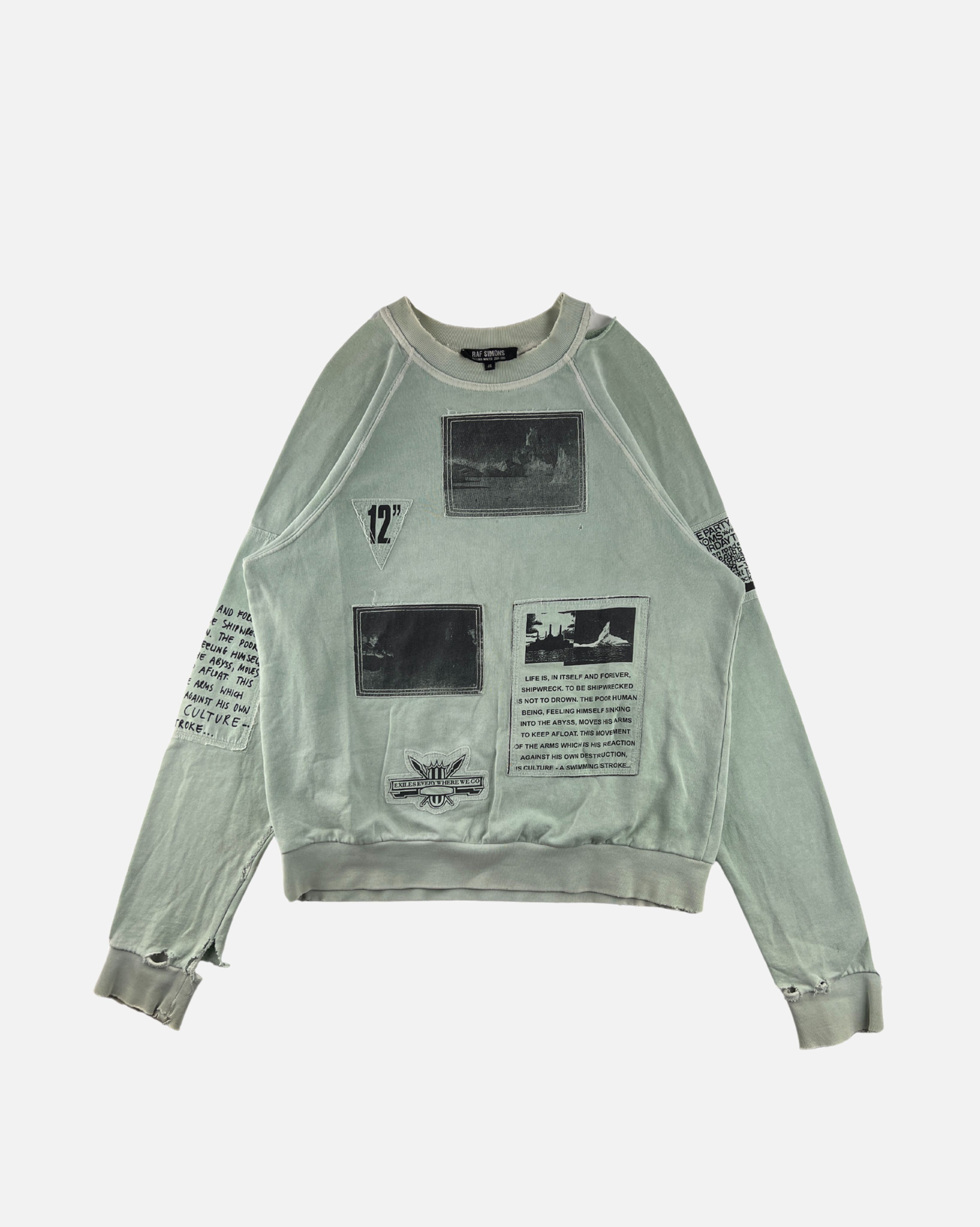 Pre-owned Raf Simons Aw04 Mint "waves" Patch Sweater