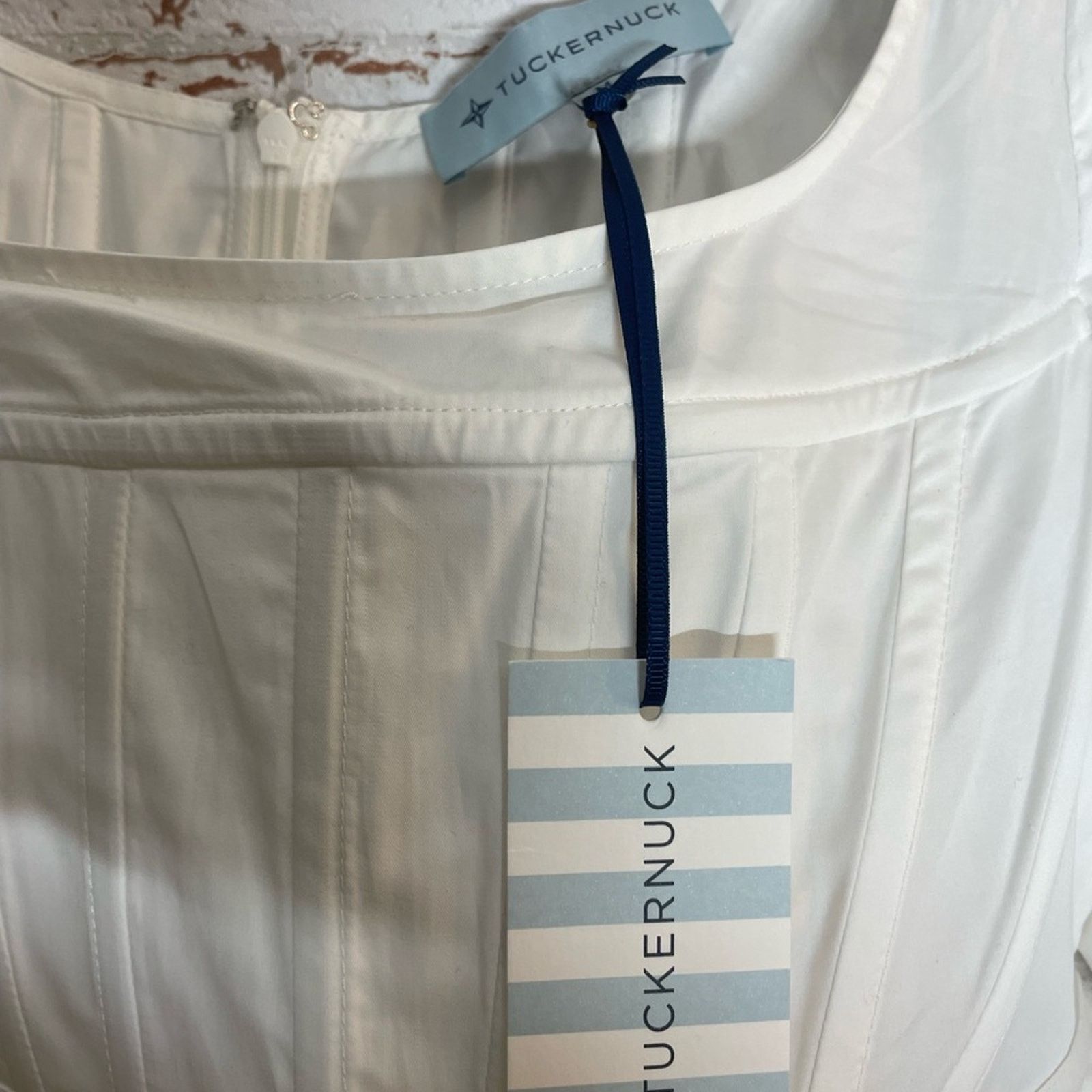 Boden NWT Tuckernuck White Puff Sleeve Corseted Blouse Size M Size M / US 6-8 / IT 42-44 - 4 Thumbnail
