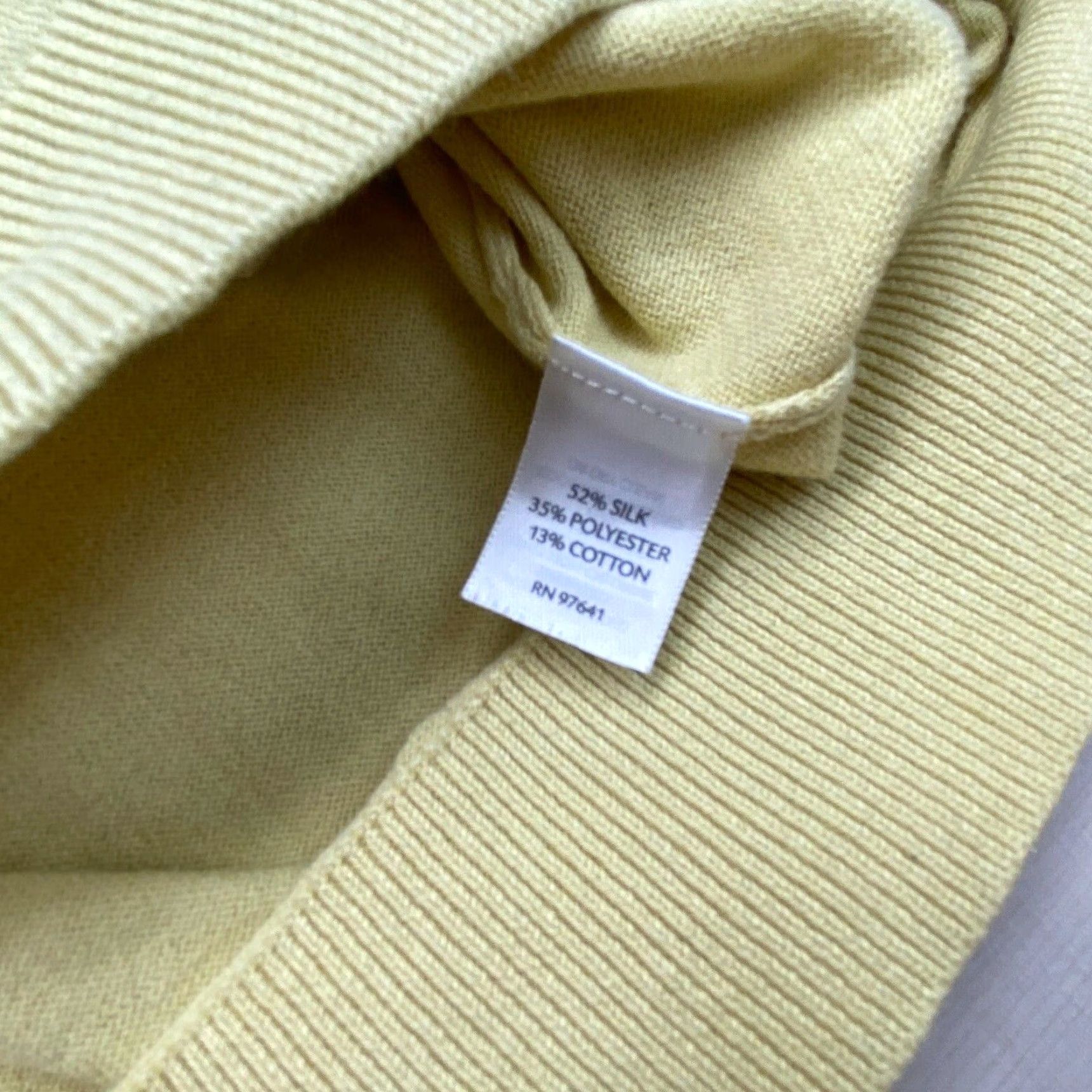 J. Jill J Jill Womens Sweater Small Yellow Silk Cotton Size S / US 4 / IT 40 - 3 Thumbnail