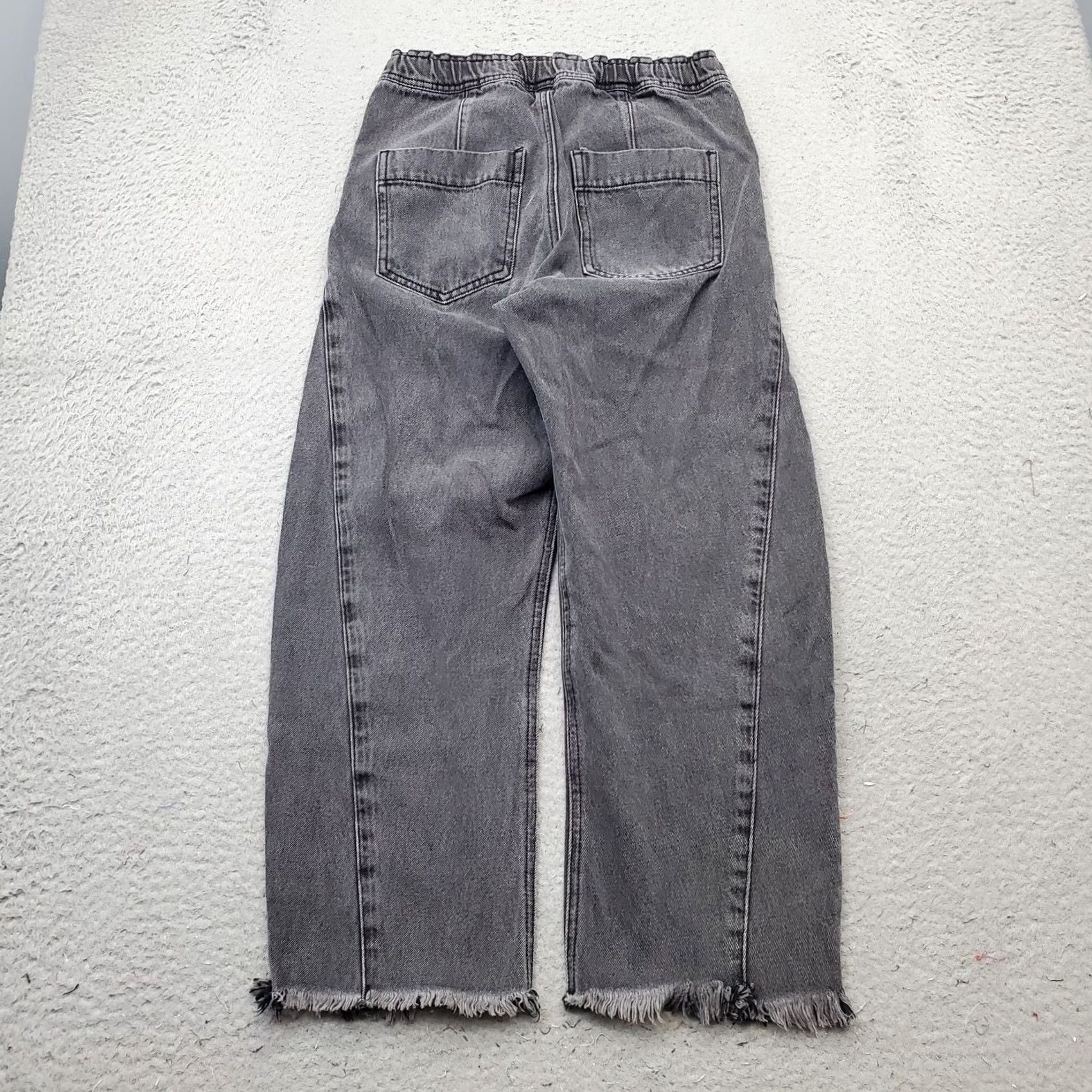 Levi's Levi's We The Free Baggy Jeans Women Size 24 Black Denim High Rise Elastic Waistband 5-Pocket Straight Inseam 23" Size 42" / US 20 - 2 Thumbnail