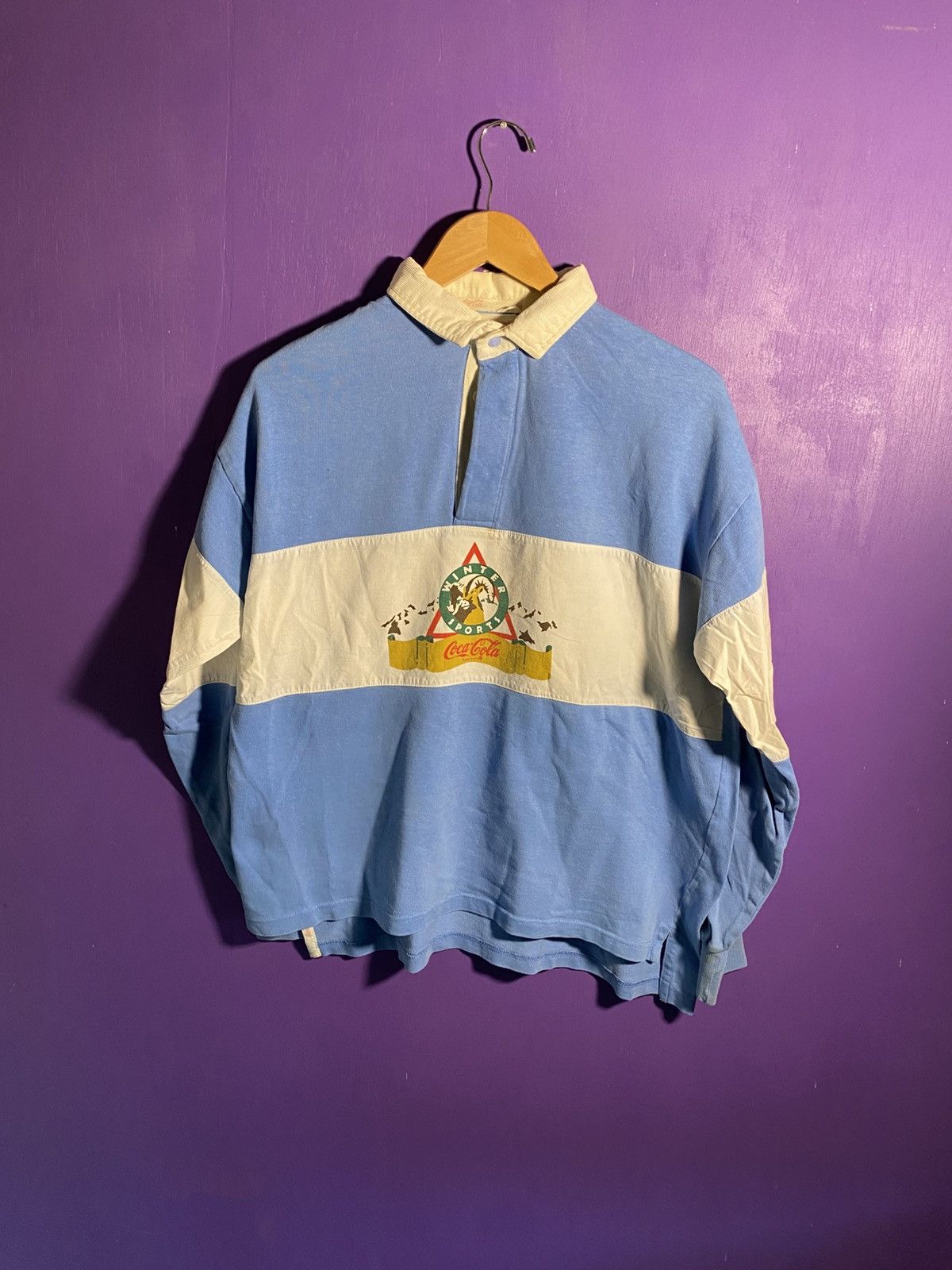 Coca Cola Vintage 80s Coca-Cola winter sports polo shirt Size US L / EU 52-54 / 3 - 1 Thumbnail