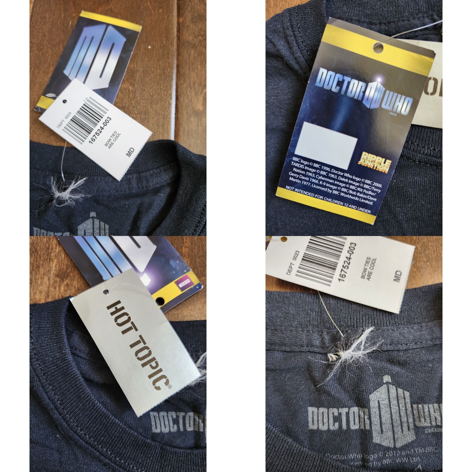 Hot Topic VINTAGE Doctor Who T-Shirt Bow Ties Are Cool Black M Mens Short Sleeve Crew Neck Cotton 2012 Hot Topic Show Movie All Seasons Size US M / EU 48-50 / 2 - 10 Thumbnail