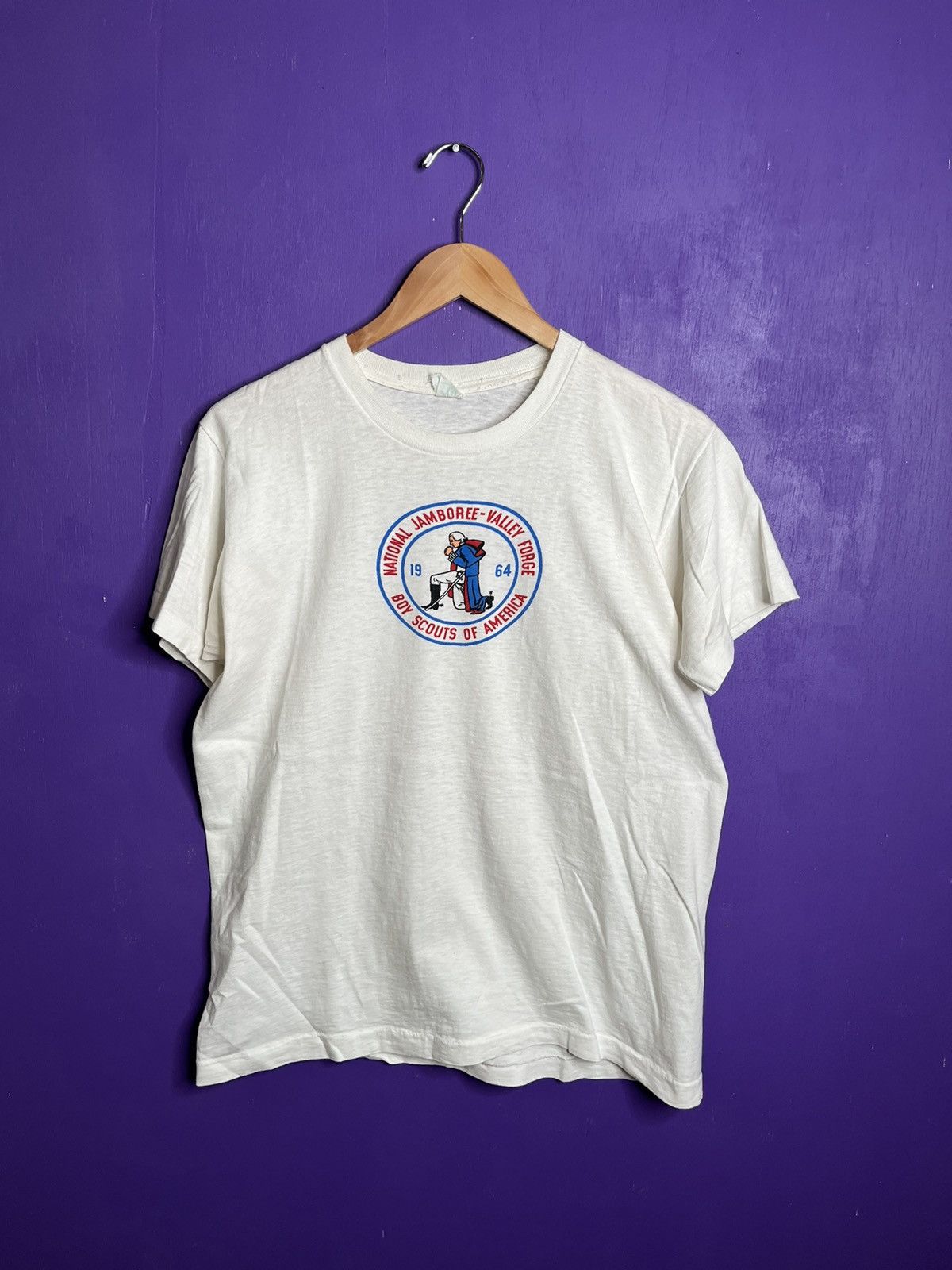 image of Made In USA Vintage 1964 Boy Scouts Jamboree Festival T-Shirt in White, Men's (Size Large)