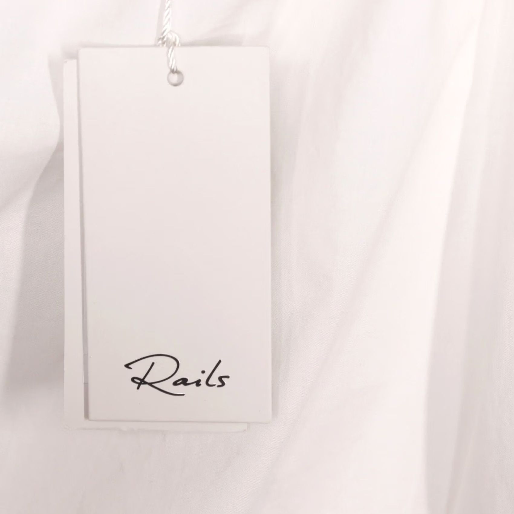 Rails Rails One Shoulder Puff Sleeve Top L White Cotton Poplin NWT Jayla Blouse Summer Womens Size L / US 10 / IT 46 - 6 Thumbnail