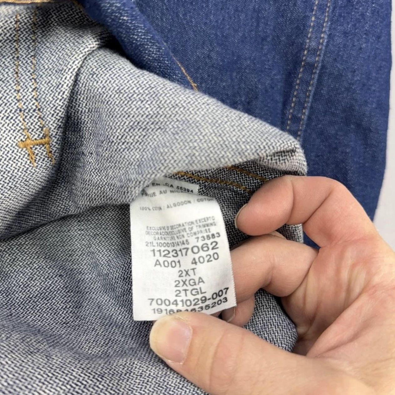 Wrangler VINTAGE Wrangler Yellowstone Jacket Mens 2XLT Blue Denim Western Skull Back Graphic Size US XXL / EU 58 / 5 - 5 Thumbnail