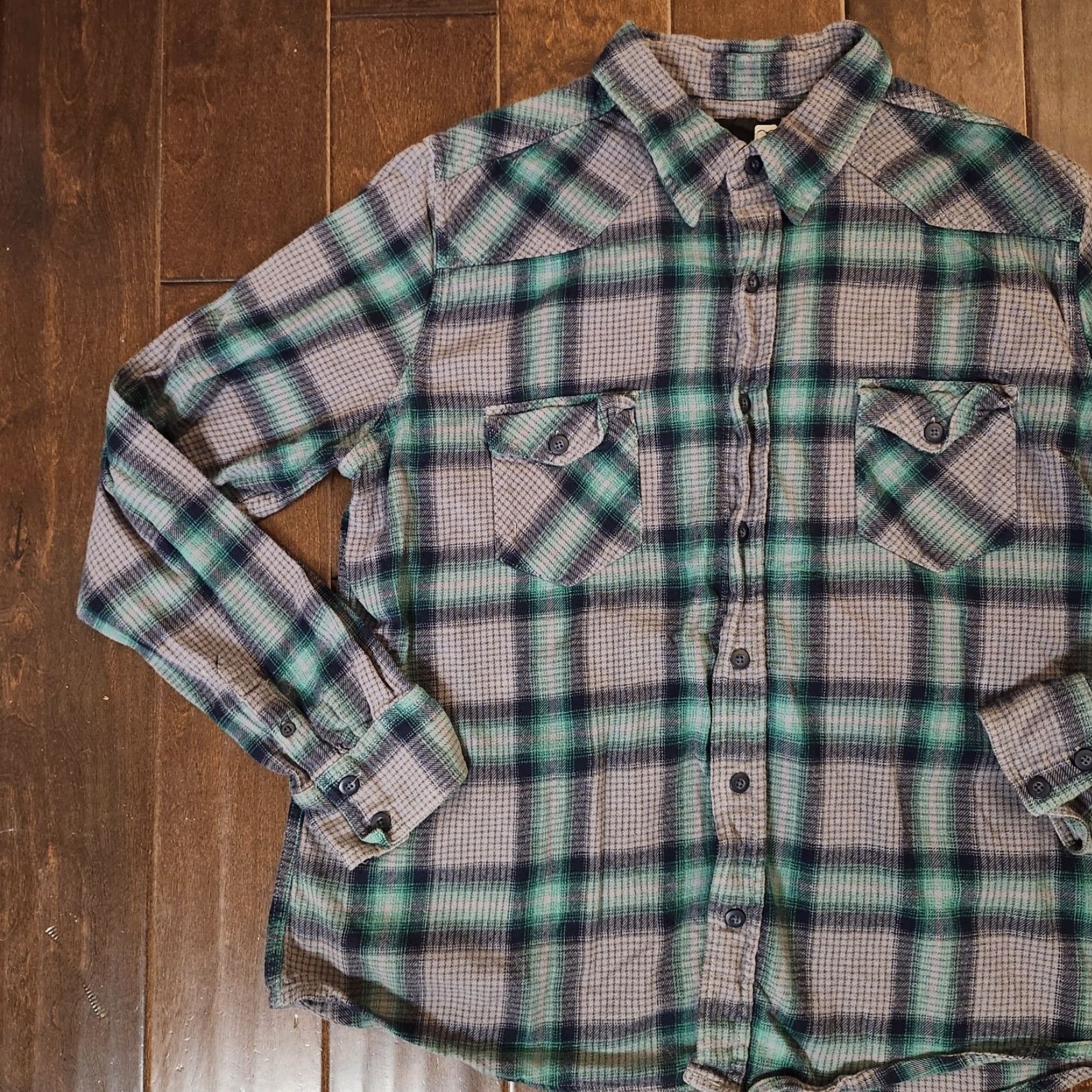 Ocean Pacific VINTAGE OP Flannel Shirt Mens XL Green Plaid 100% Cotton Ocean Pacific SHIRt? Size US XL / EU 56 / 4 - 3 Thumbnail