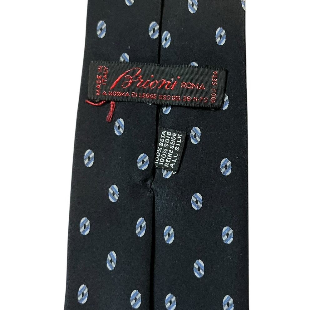 Brioni Brioni Handmade Italy Dark Blue silk tie Geometric Pattern Size ONE SIZE - 3 Thumbnail