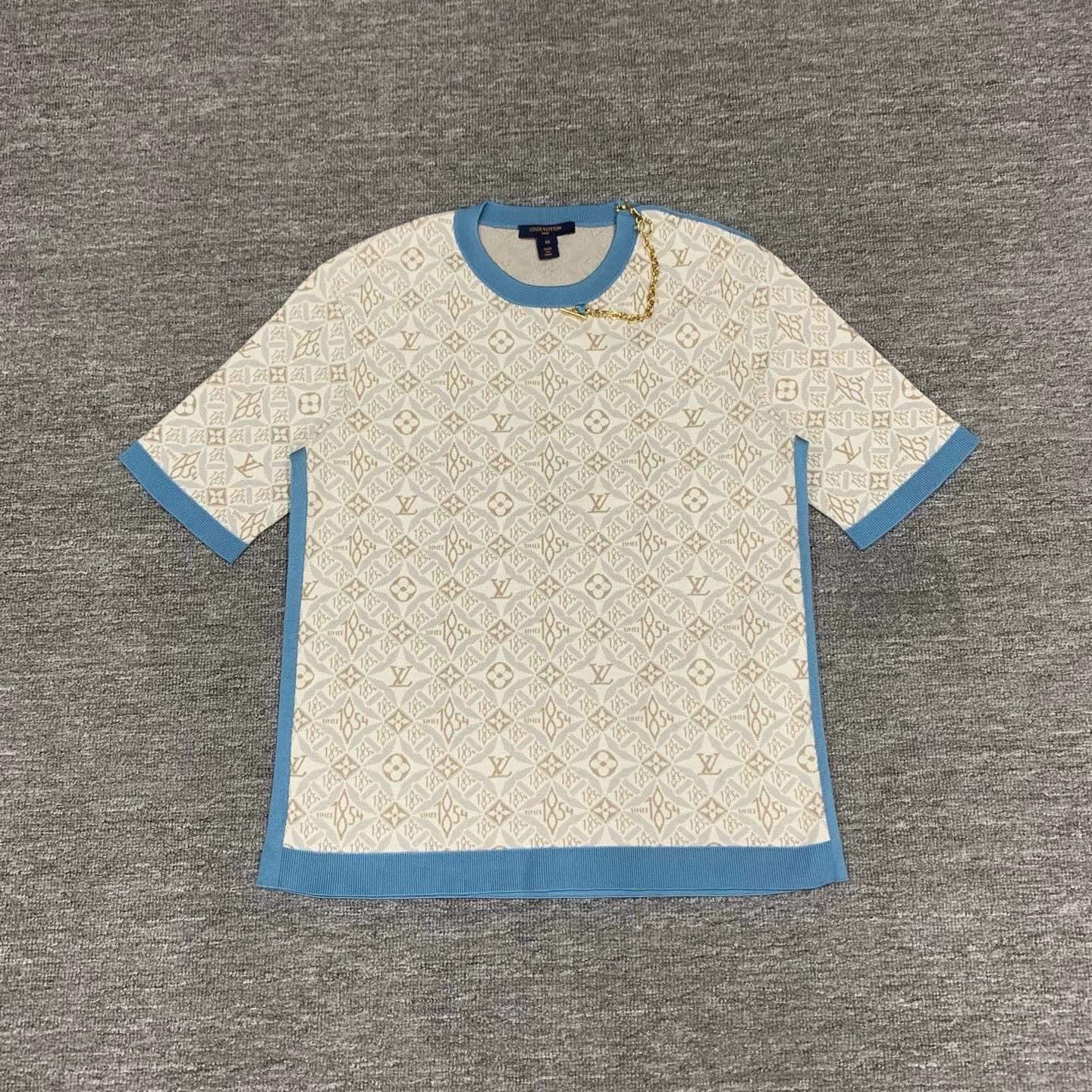 louis vuitton short sleeve silk top