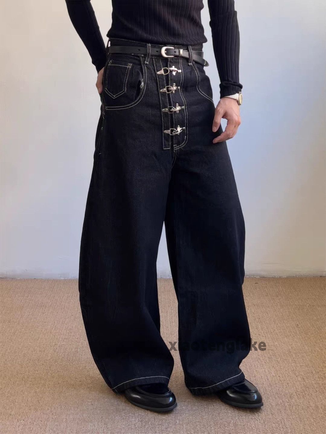 Jean ltx vintage loose baggy wide Leg flared cleanfit jeans Size US 33 - 8 Thumbnail