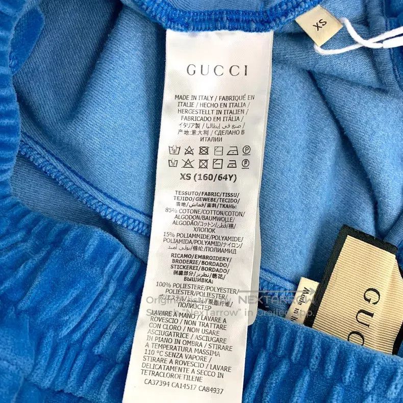 Gucci Gucci Size XS Blue logo embroidered cotton casual drawstrin Size US 27 - 7 Thumbnail