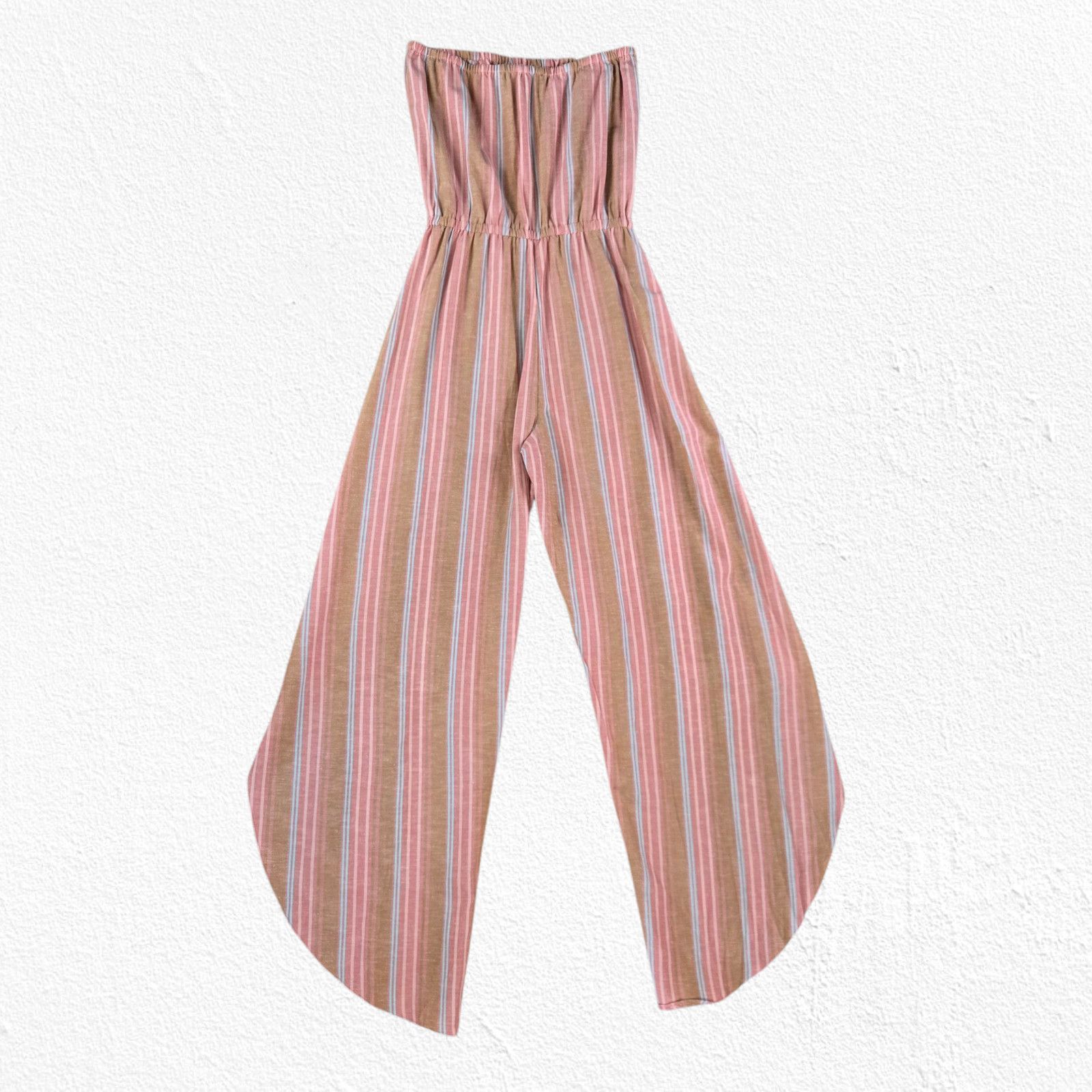 Drew Drew Strapless Striped Linen Blend Wide Leg Jumpsuit Size XS Size 26" / US 2 / IT 38 - 13 Thumbnail