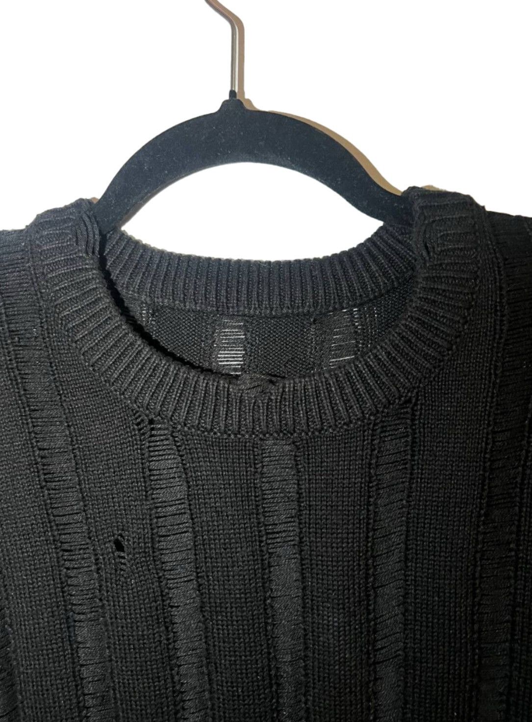 Japanese Brand × Vintage Black Distressed Sweater Size US M / EU 48-50 / 2 - 3 Thumbnail