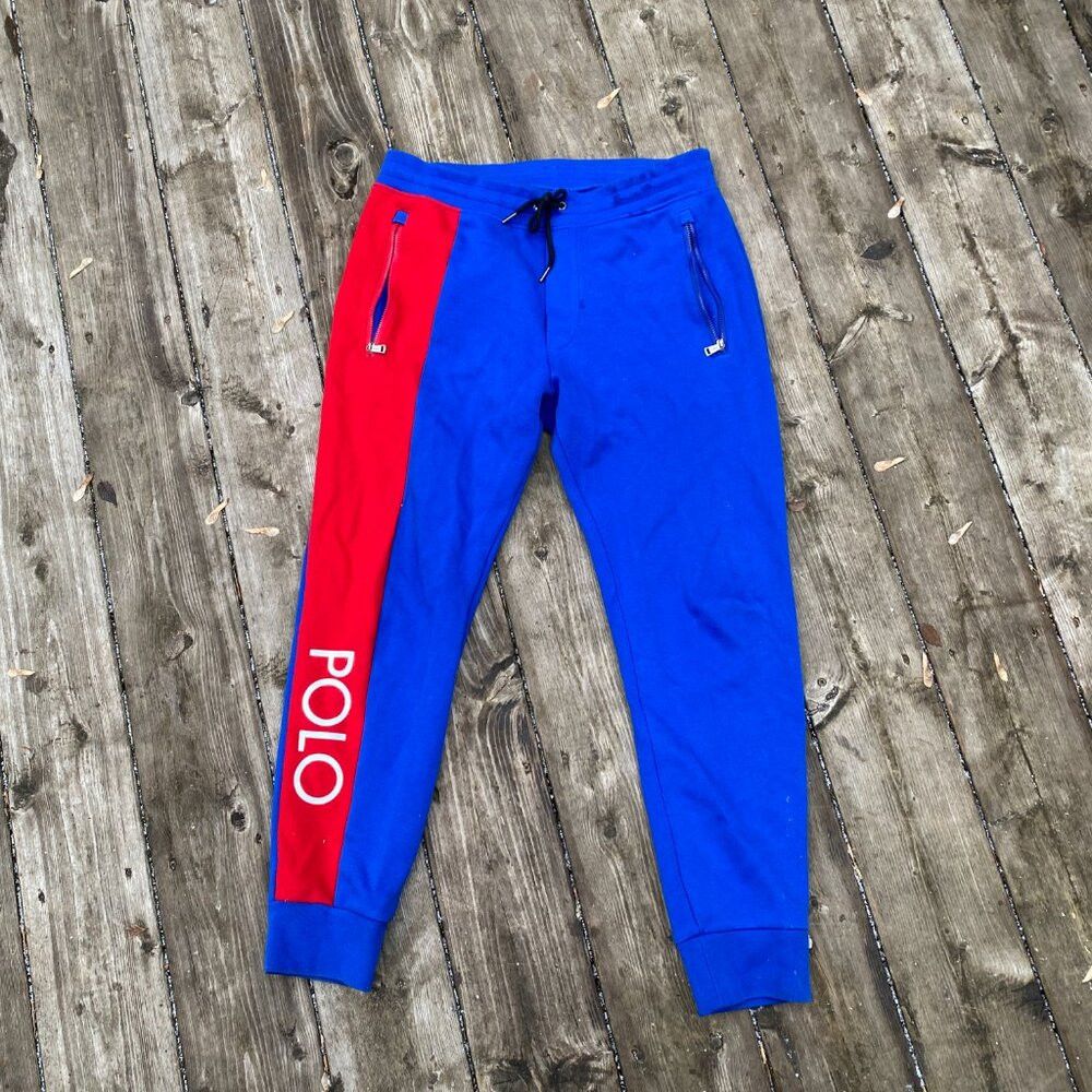 Polo Ralph Lauren Polo Ralph Lauren Blue Panel Contrast Sweatpants Joggers Sm Size US 30 / EU 46 - 3 Thumbnail