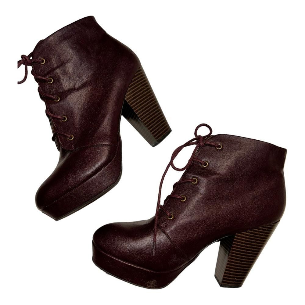 Designer Brown Faux Leather Platform Bootie Size 8.5 Size US 8.5 / IT 38.5 - 6 Thumbnail