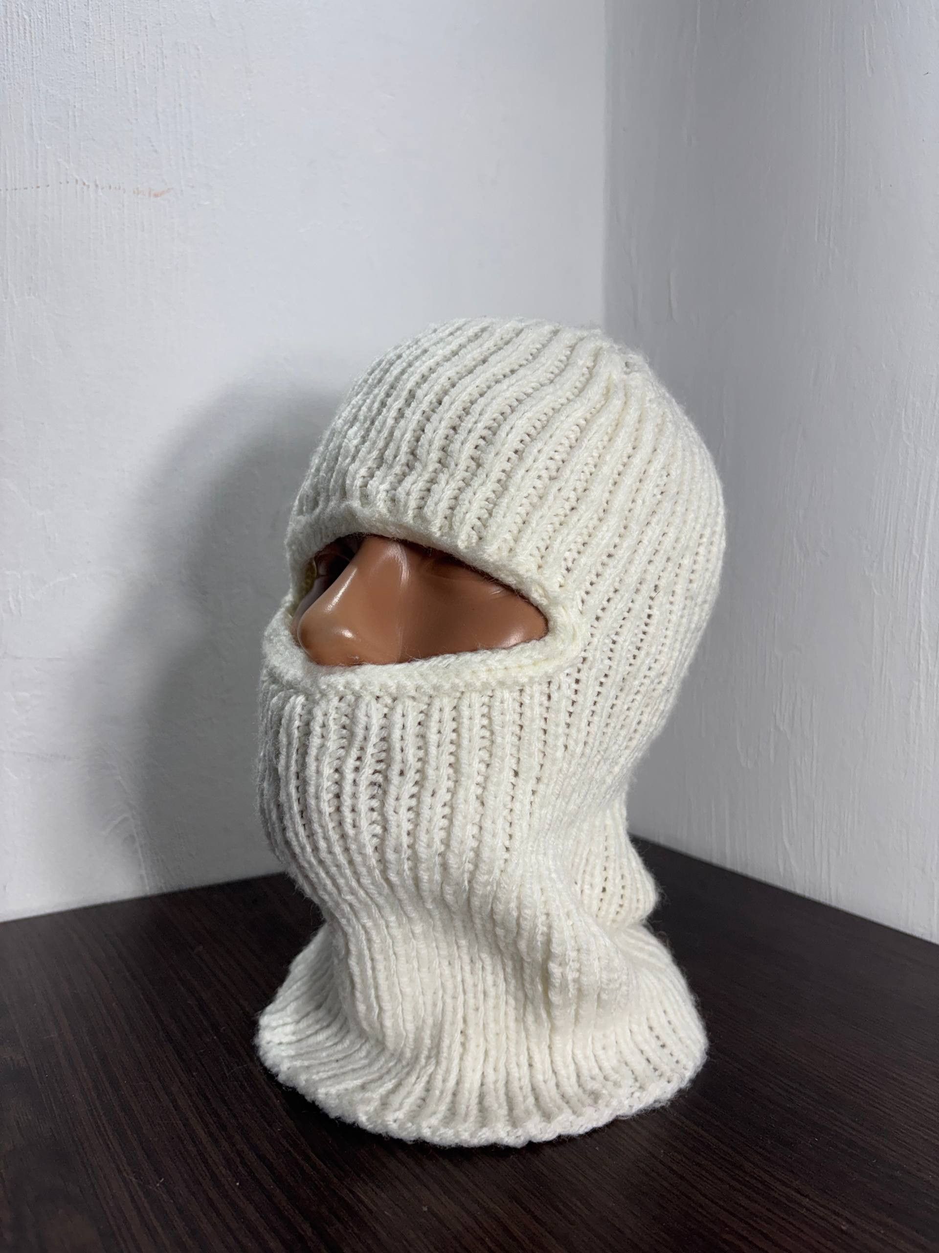 Japanese Brand Y2K Ski Balaclava Hype Knit Crazy Distressed Hat Size ONE SIZE - 1 Thumbnail