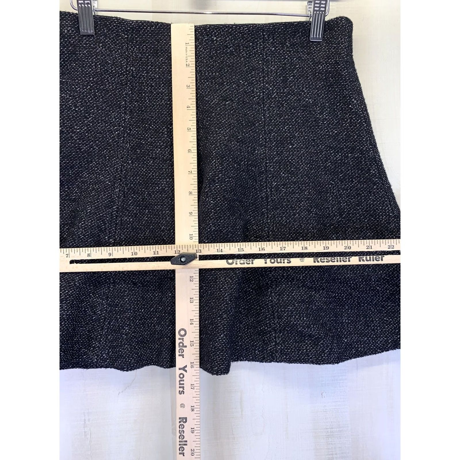 Loft VINTAGE Loft Heather Black Tweed Woven Pull On Skirt Womens Petite Small-10260 Size 28" / US 6 / IT 42 - 6 Thumbnail