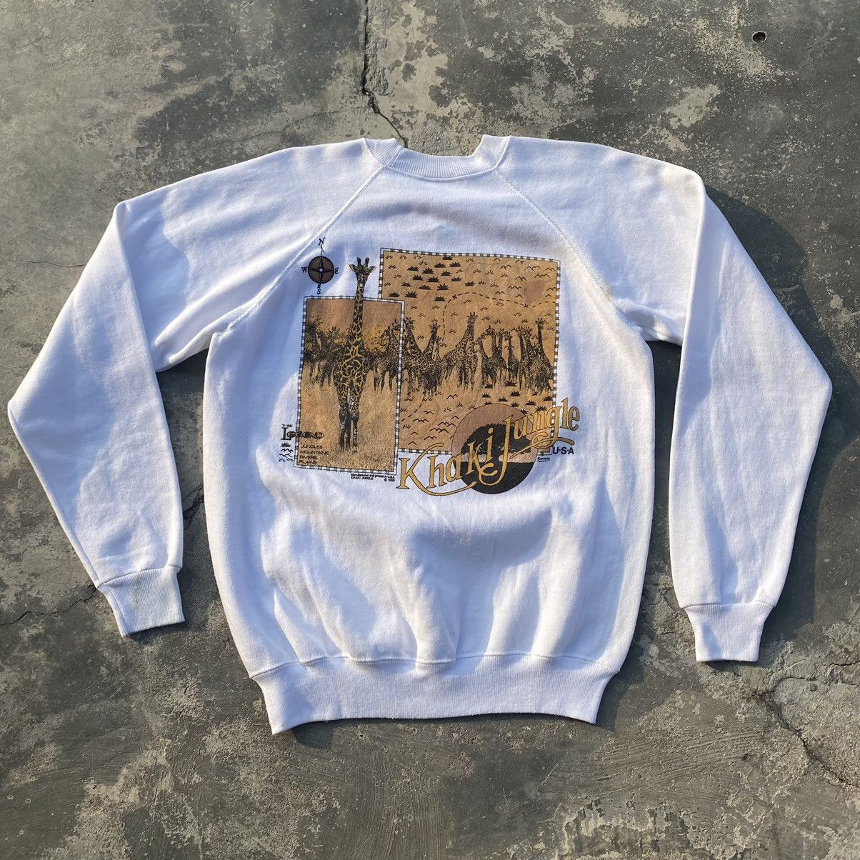 Vintage 90’ Khaki Jungle sweatshirt SGW004 Size US M / EU 48-50 / 2 - 1 Thumbnail