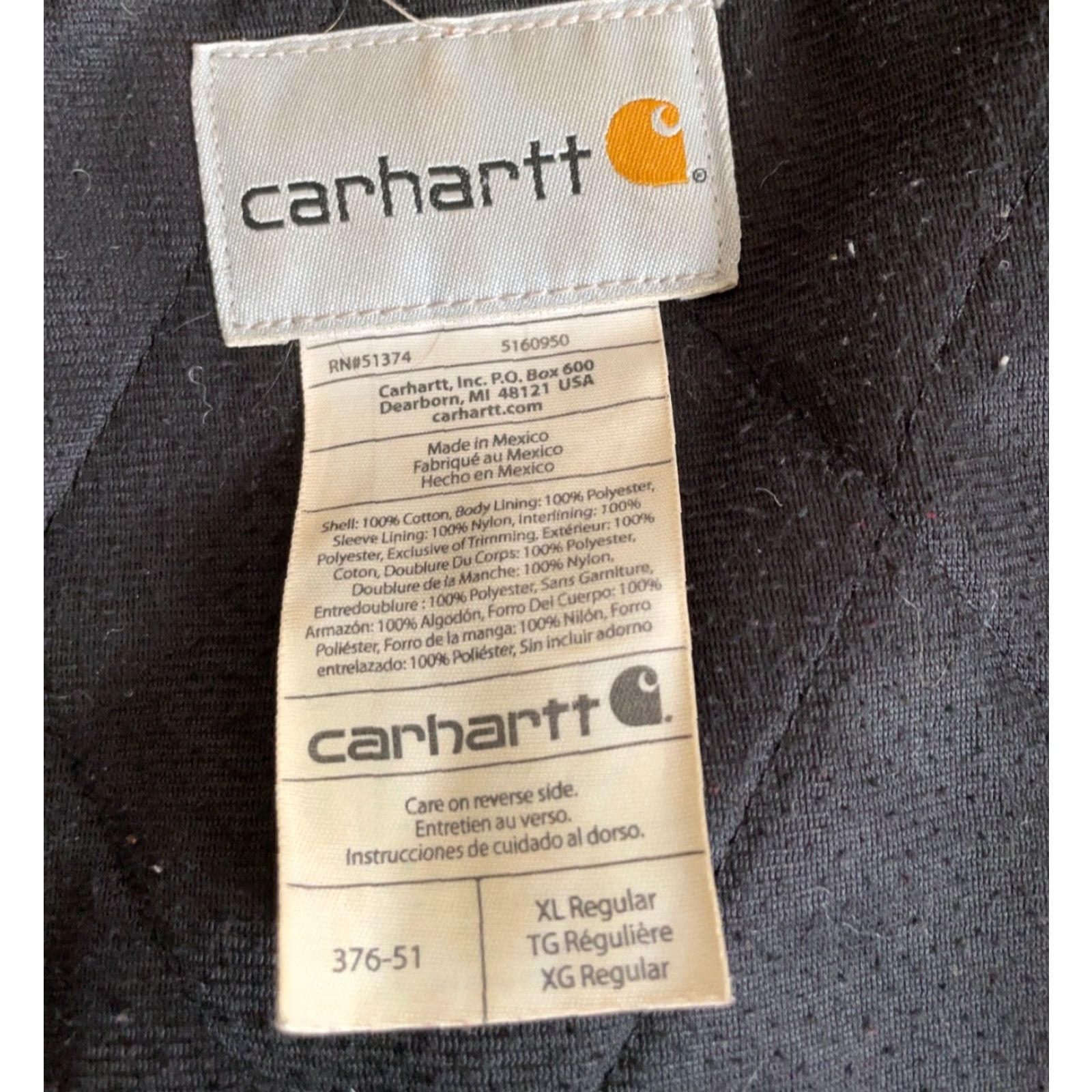 Carhartt VINTAGE Carhartt Jacket Canvas Distressed Dark Brown Hooded Fleece Lined 376-51 Adult XL Brown 90s Grunge Western Mens Size US XL / EU 56 / 4 - 3 Thumbnail