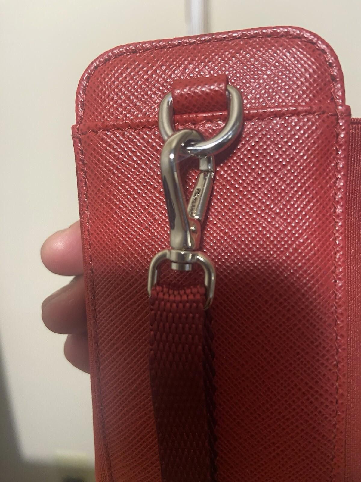 Prada Prada red saffiano cigarette case phone pouch wristlet w box Size ONE SIZE - 9 Thumbnail