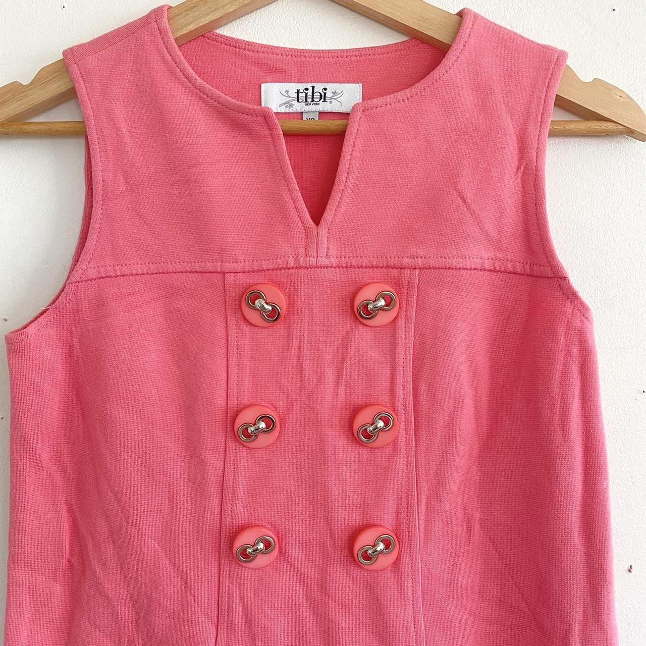 Tibi TIBI PINK PENCIL WOMENS BUTTON DRESS MINI SIZE XS Size XS / US 0-2 / IT 36-38 - 7 Thumbnail