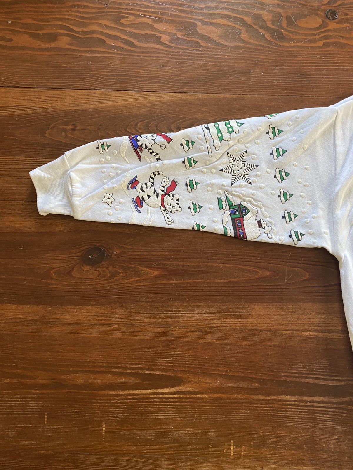 Vintage Vintage 80’s Cats Winter Ski Puffy Paint Crewneck Sweatshirt Size US M / EU 48-50 / 2 - 9 Thumbnail