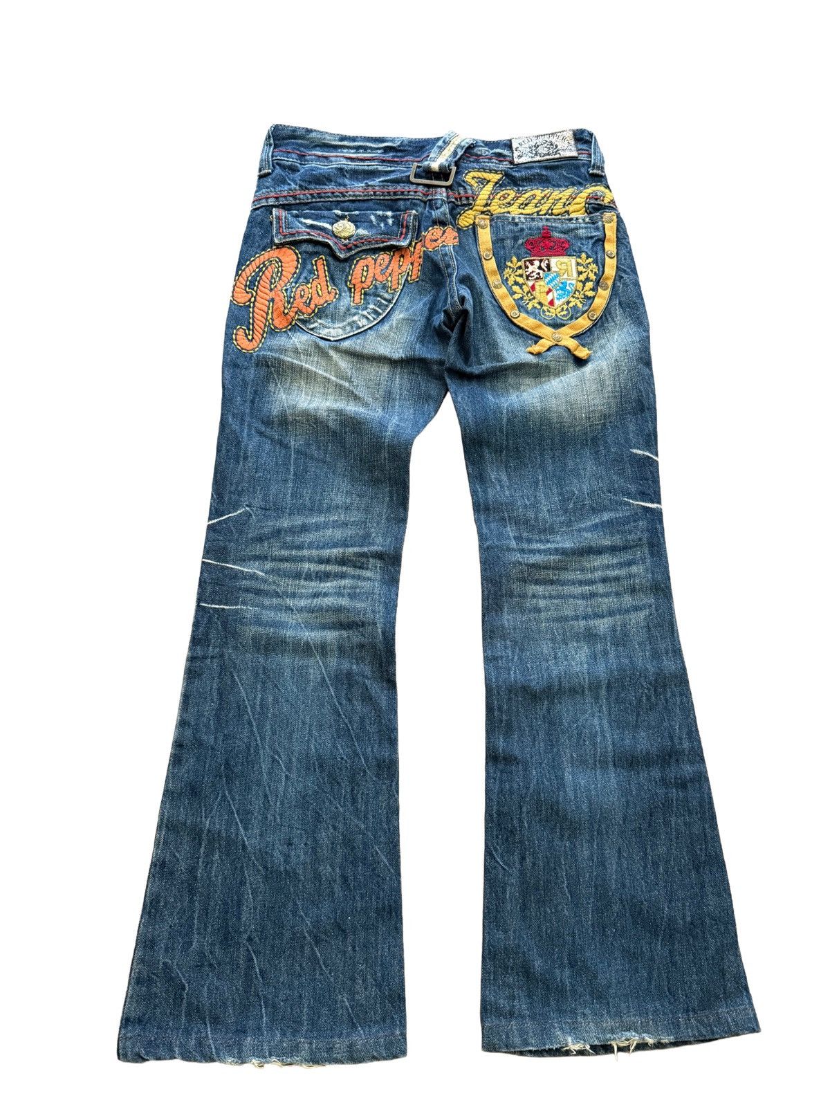 Japanese Brand Japanese Red Pepper Low Waist Embroided Bootcut Jeans Size 26" / US 2 / IT 38 - 1 Thumbnail