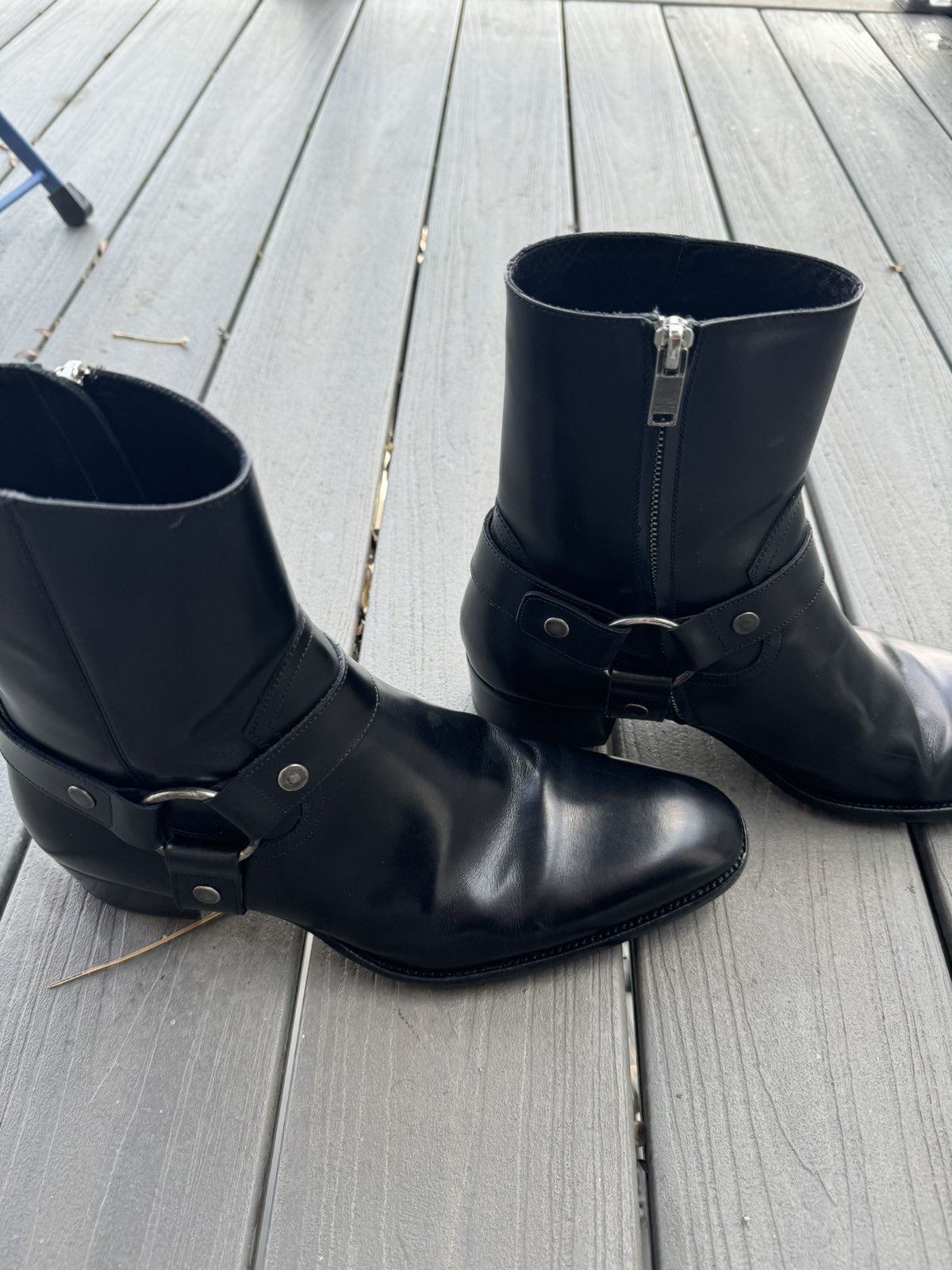 Bottes Saint Laurent Paris Wyatt - Taille US 9.5 (EU 42.5), Cuir Suédé Marron, Occasion Très Bon état