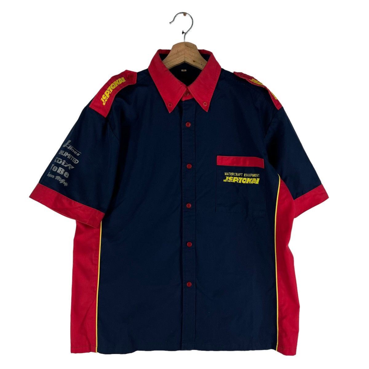 Japanese Brand 🔥VINTAGE SHIRT RACING JACKET JSP RACING BIG LOGO Size US M / EU 48-50 / 2 - 2 Thumbnail