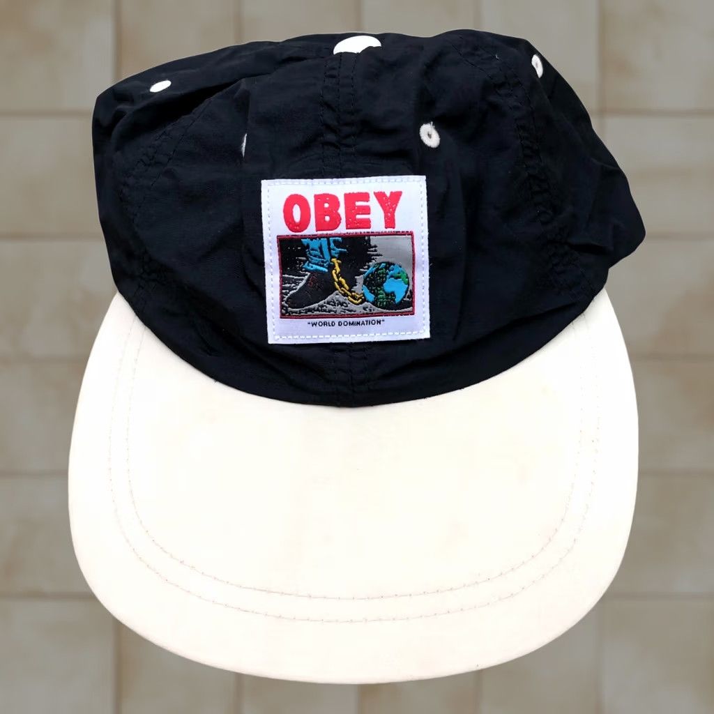 Obey OBEY Hat Low Profile Retro Cap Adjustable Nylon Strapback WORLD DOMINANCE Men's Size ONE SIZE - 1 Thumbnail