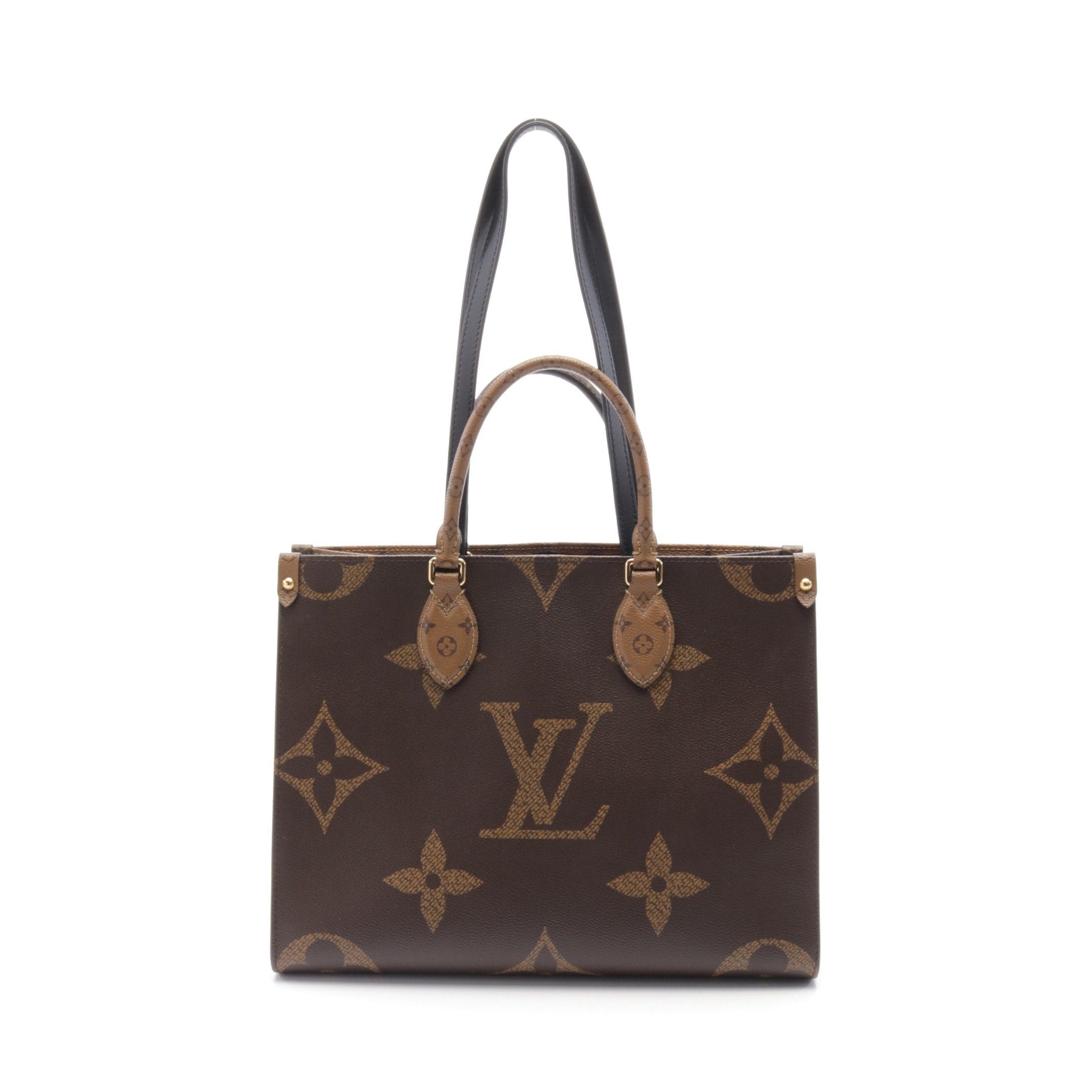 Louis Vuitton Louis Vuitton On-The-Go Mm Monogram Giant Reverse Shoulder Bag Tote Leather Brown Beige Size ONE SIZE - 1 Thumbnail