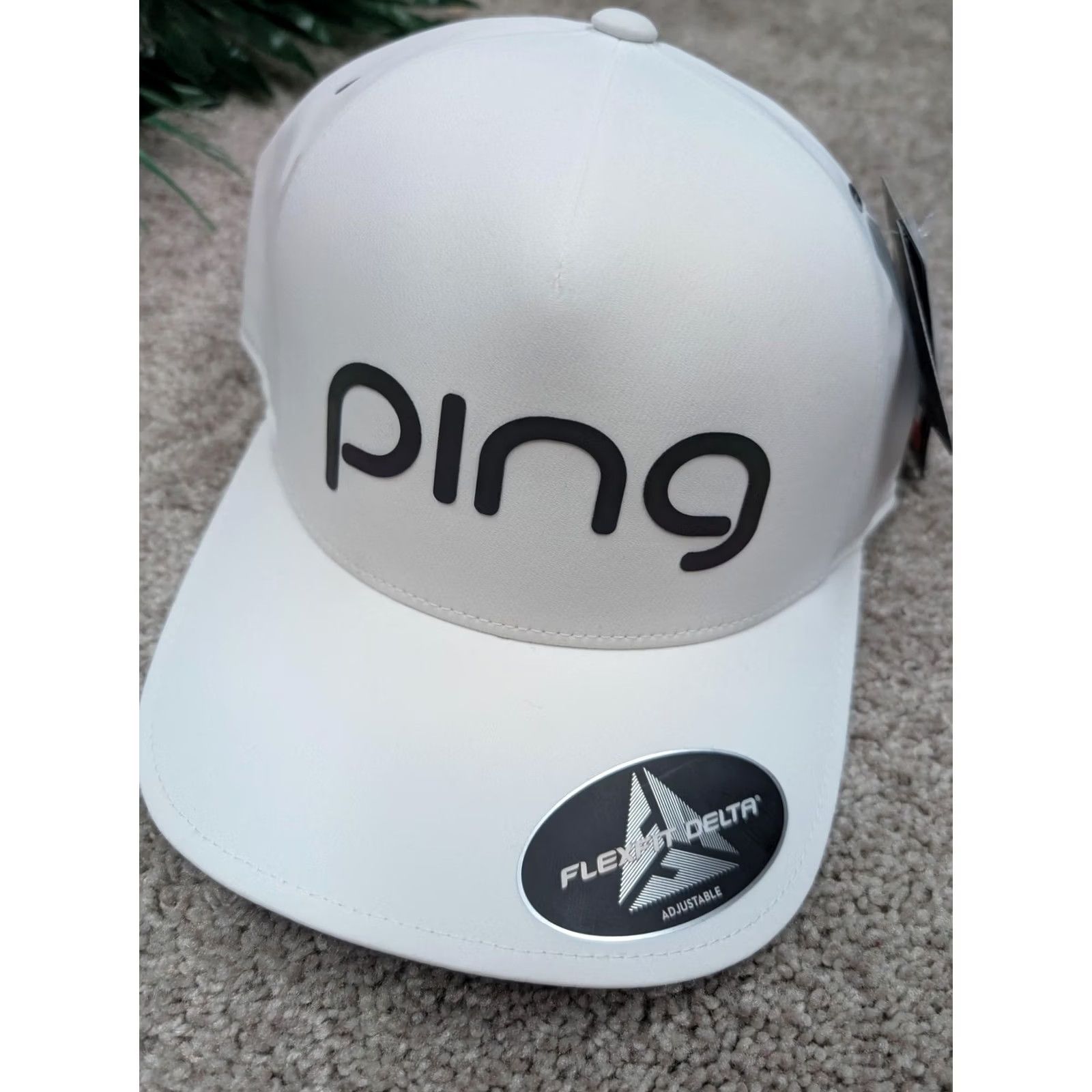 Vintage Ping Golf Hat Cap Mens White Adjustable Flexfit Delta Performance Size ONE SIZE - 2 Thumbnail