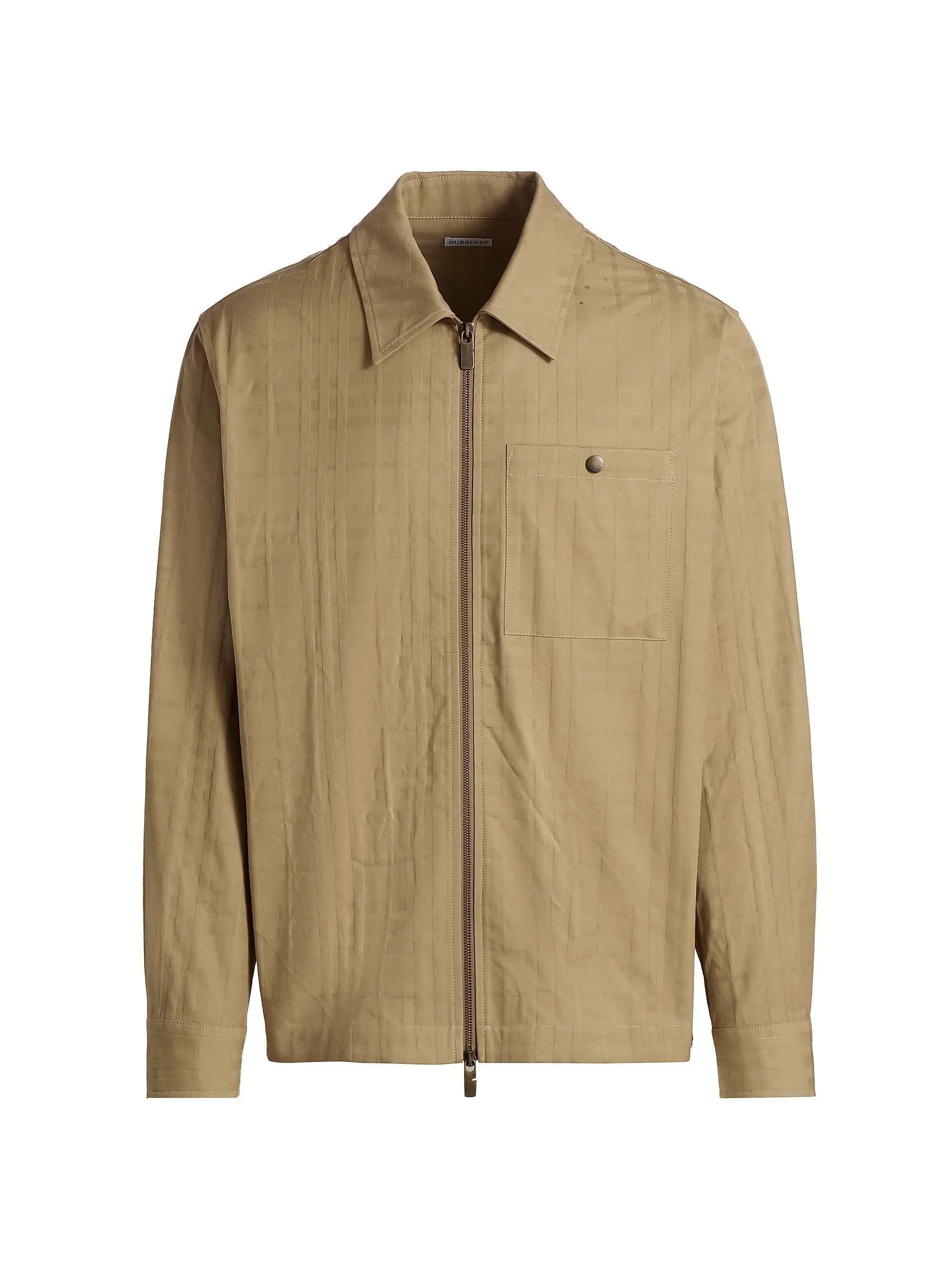 Burberry os11x0526 Oakwell Point Collar Cotton Overshirt in Beige Size US M / EU 48-50 / 2 - 1 Thumbnail