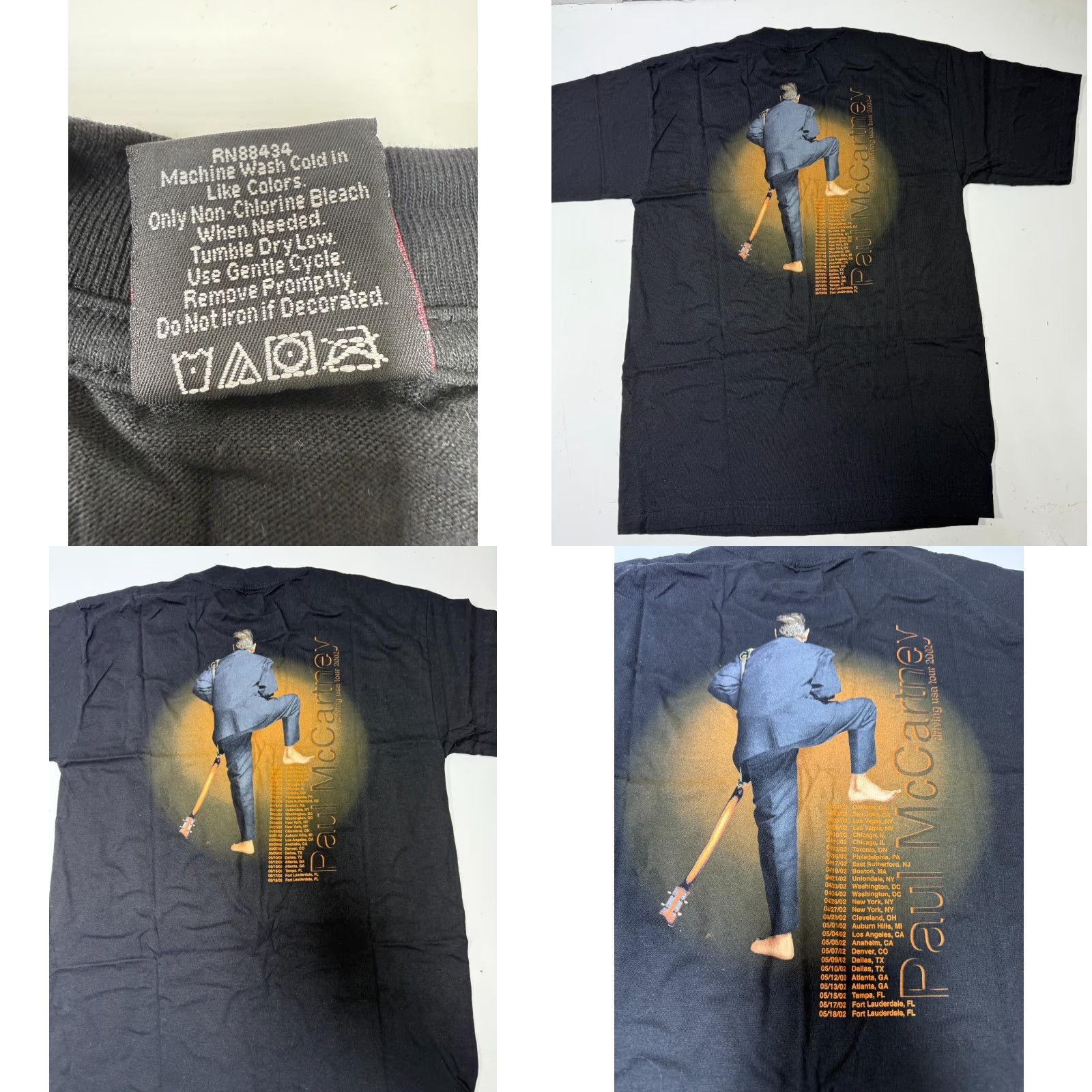 Vintage VINTAGE 2002 BEATLES PAUL McCARTNEY "DRIVING USA" Graphic Print T-Shirt Large Black Concert Mens Size US L / EU 52-54 / 3 - 8 Thumbnail
