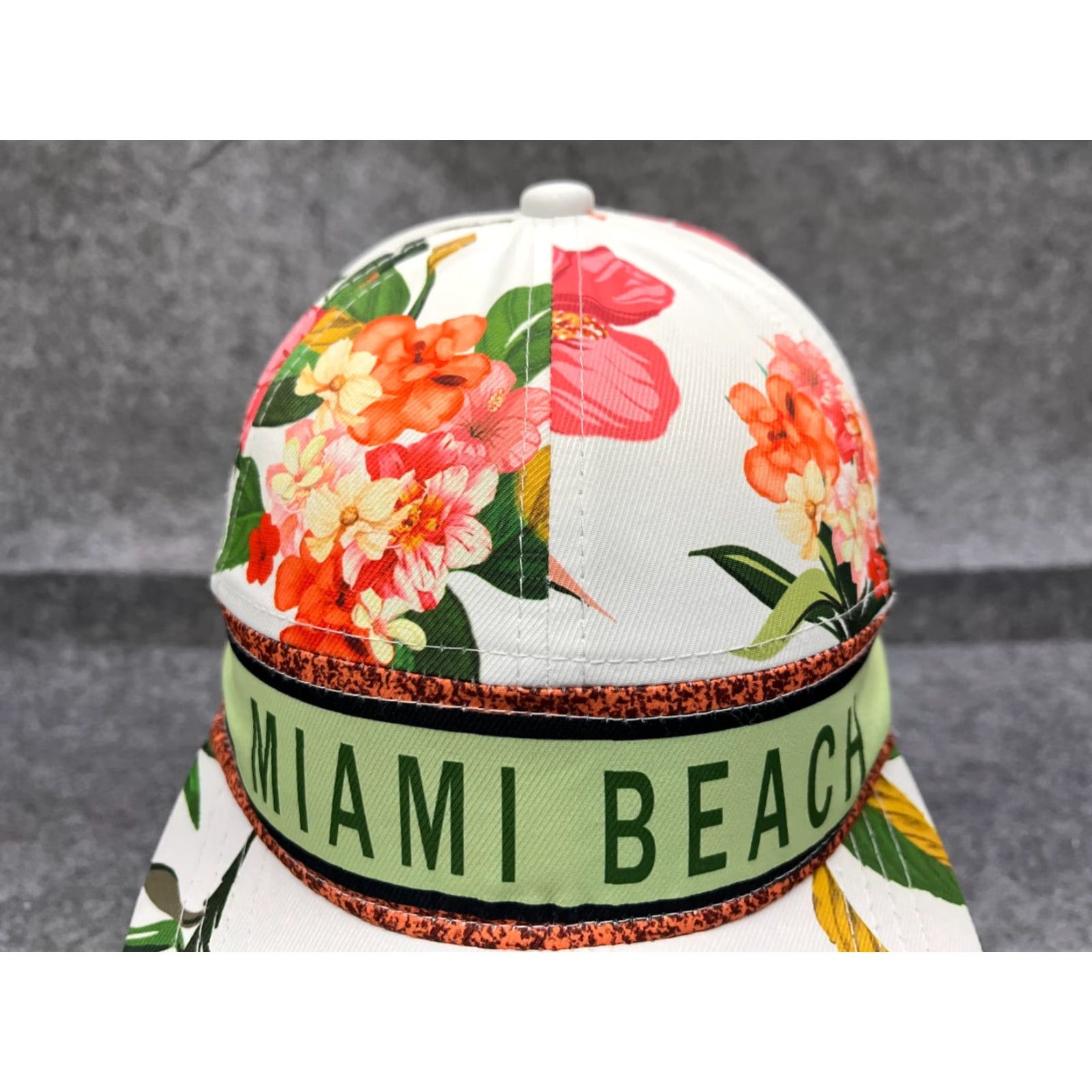 Vintage Alvin's Island White Floral Baseball Cap Women OS Adjustable Miami Beach Outdoor Size ONE SIZE - 2 Thumbnail