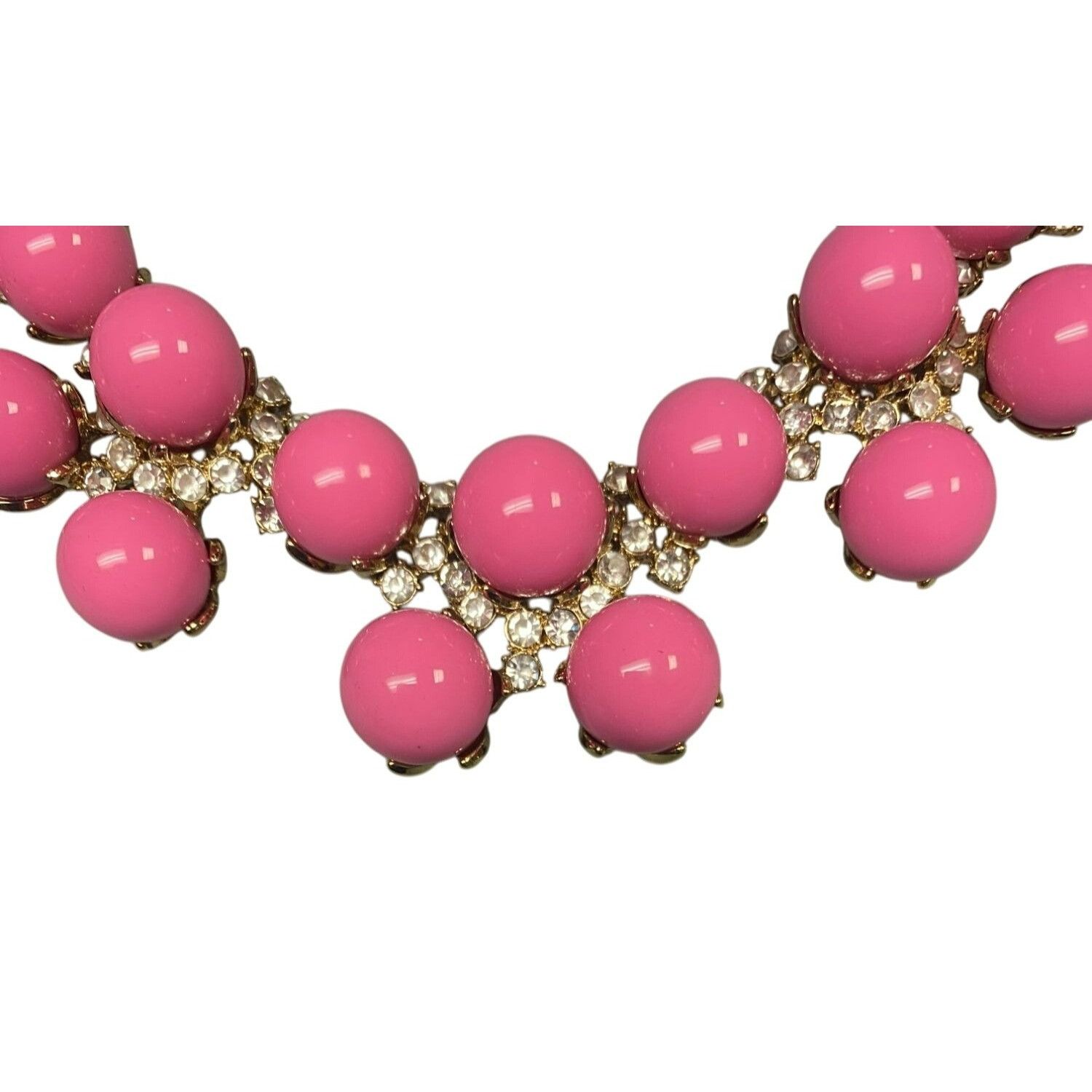 Talbots Talbots Chunky Pink Bubble Beaded Statement Necklace With Rh Size ONE SIZE - 2 Thumbnail