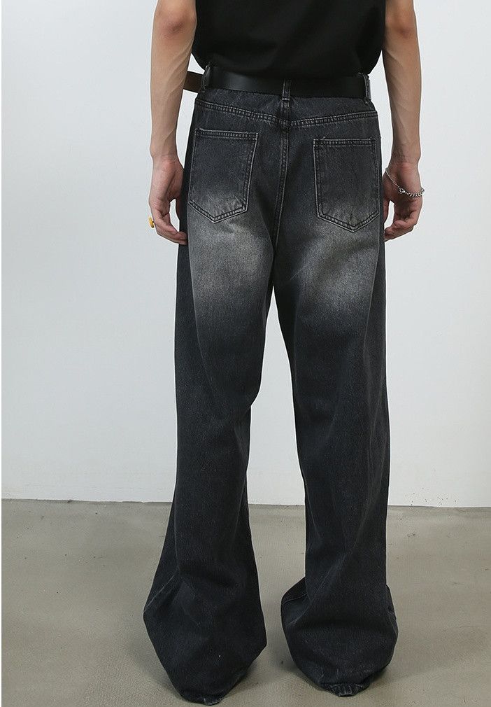 Japanese Brand Men's straight washed loose wide-leg jeans Size US 32 / EU 48 - 4 Thumbnail
