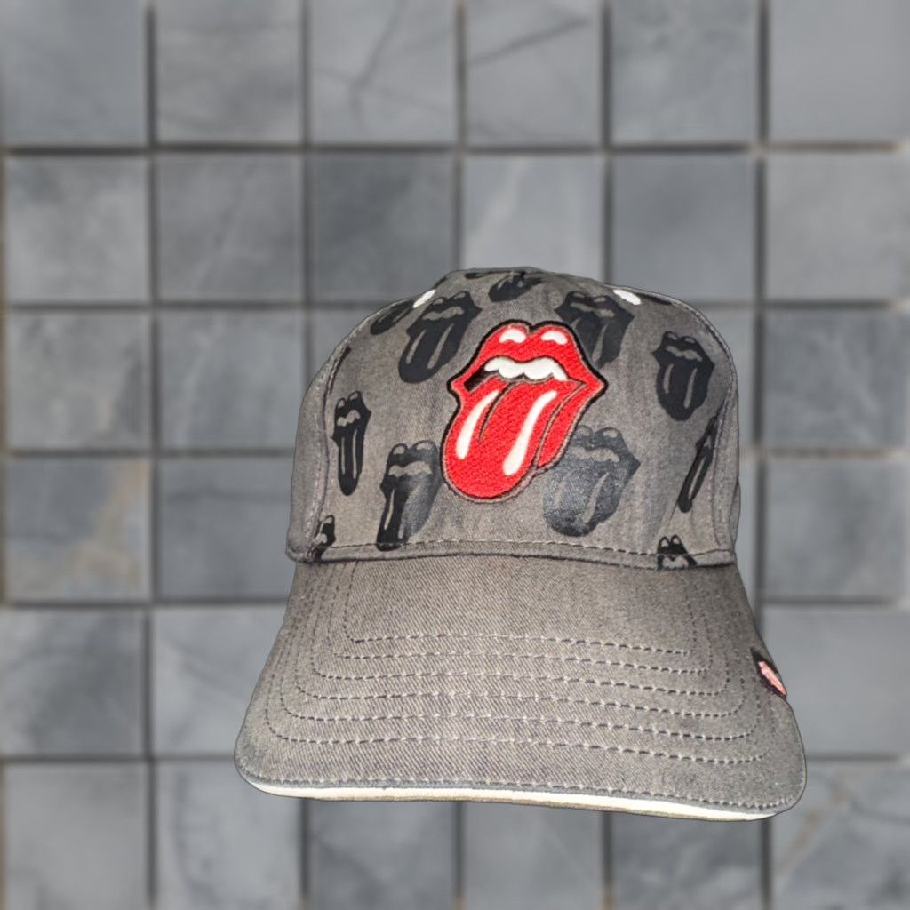 Vintage Rolling Stones Tongue Logo Adjustable Hat Black Baseball Cap Dad Hat Men One Size Merch Size ONE SIZE - 1 Thumbnail