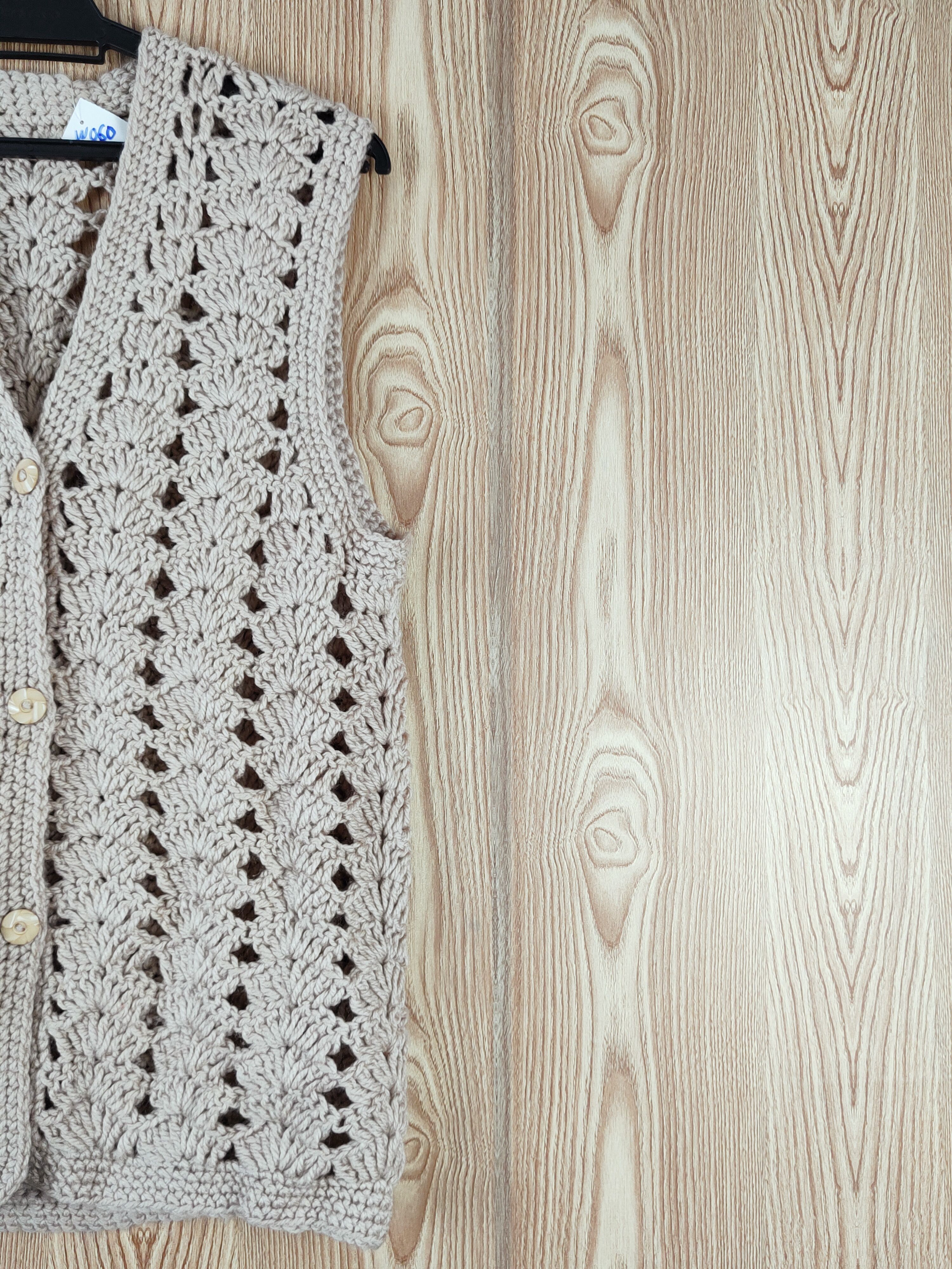 Japanese Brand Japan crochet mesh net Beige Knitwear Vests #W060 Size M / US 6-8 / IT 42-44 - 5 Thumbnail