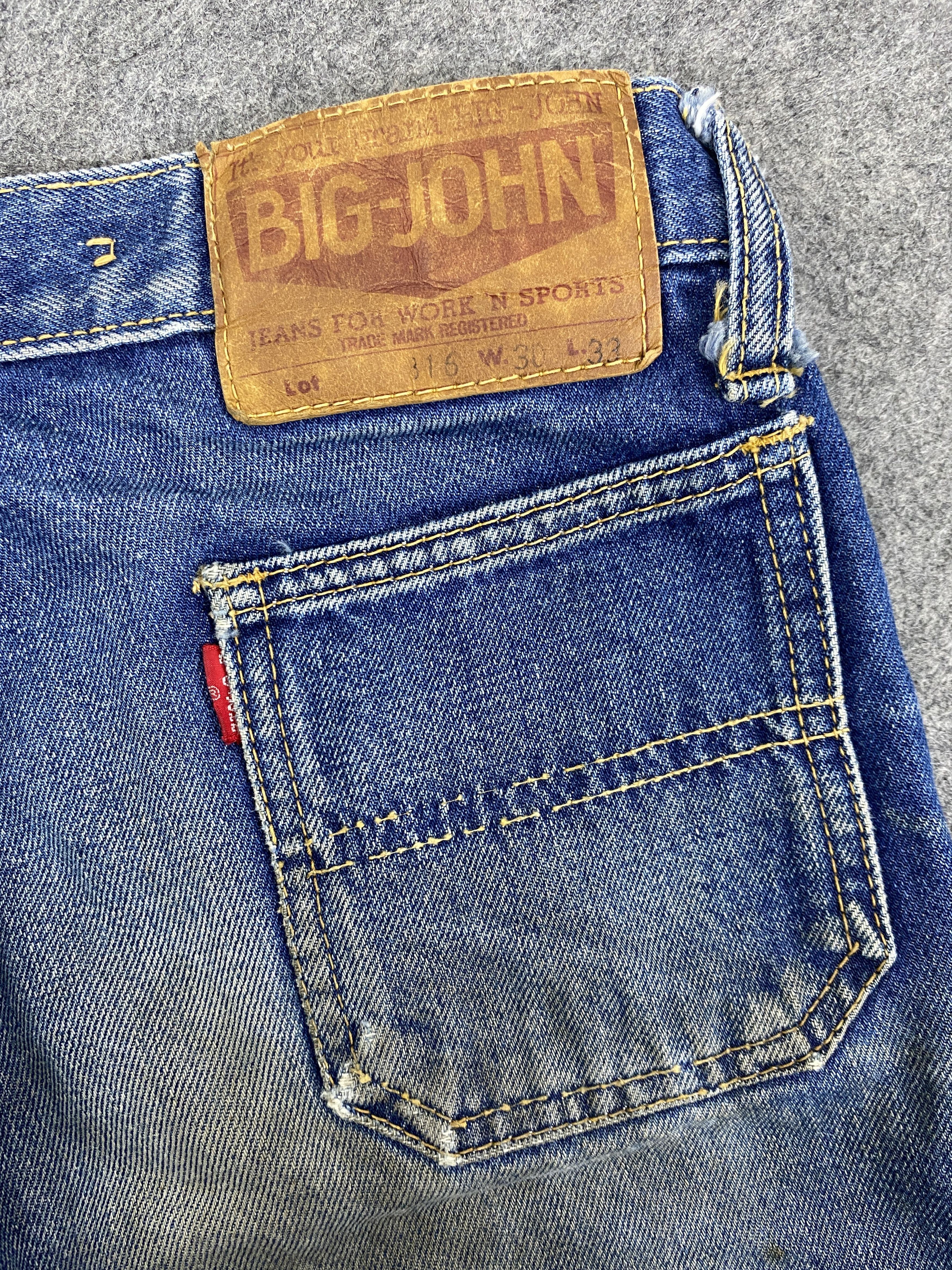 Japanese Brand Faded Blue Vintage Big-John Flare Jeans 29x28.5 - JN3371 Size US 29 - 13 Thumbnail