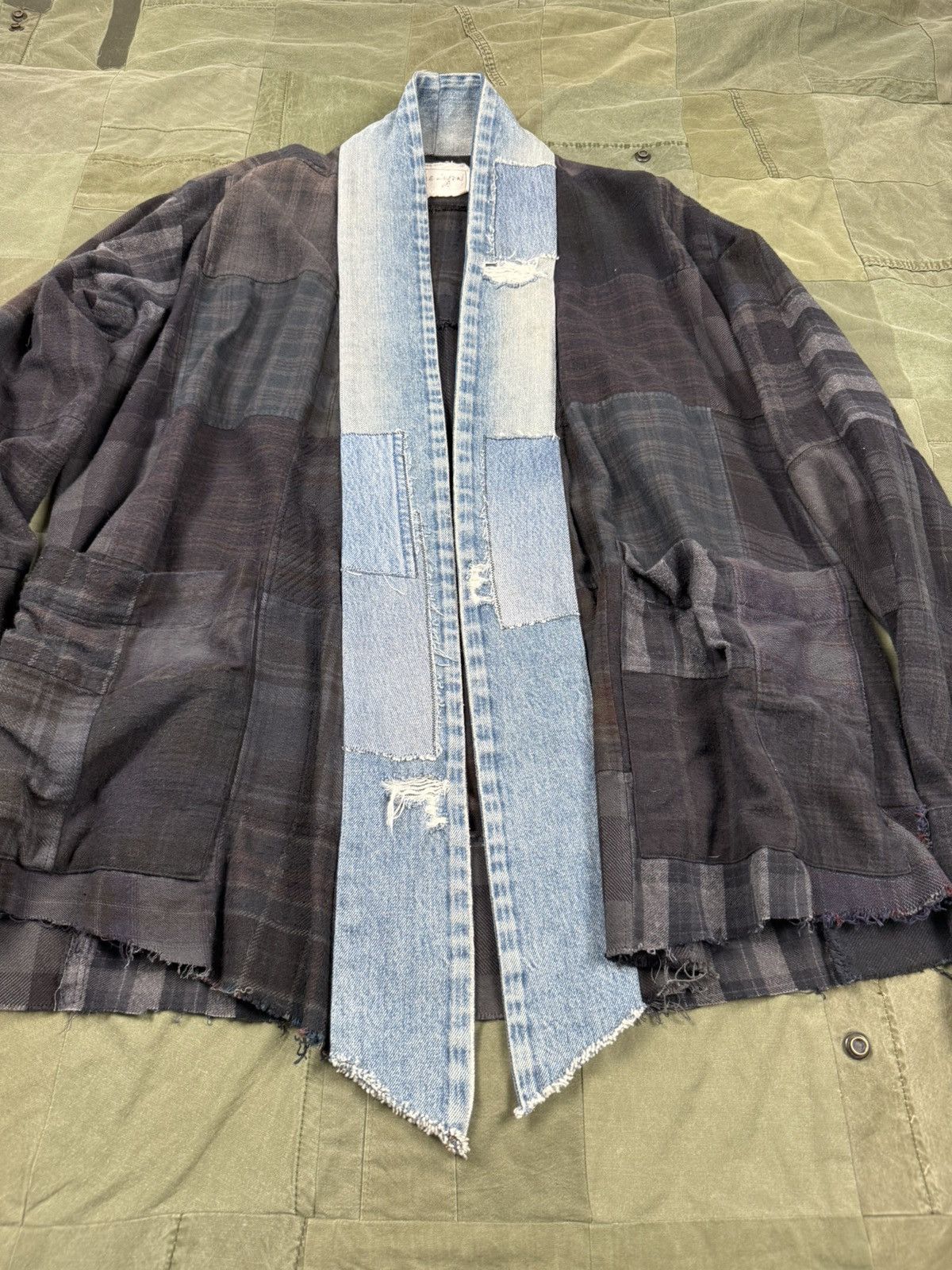 Greg Lauren Overdyed Patchwork Flannel Kimono Size US L / EU 52-54 / 3 - 3 Thumbnail